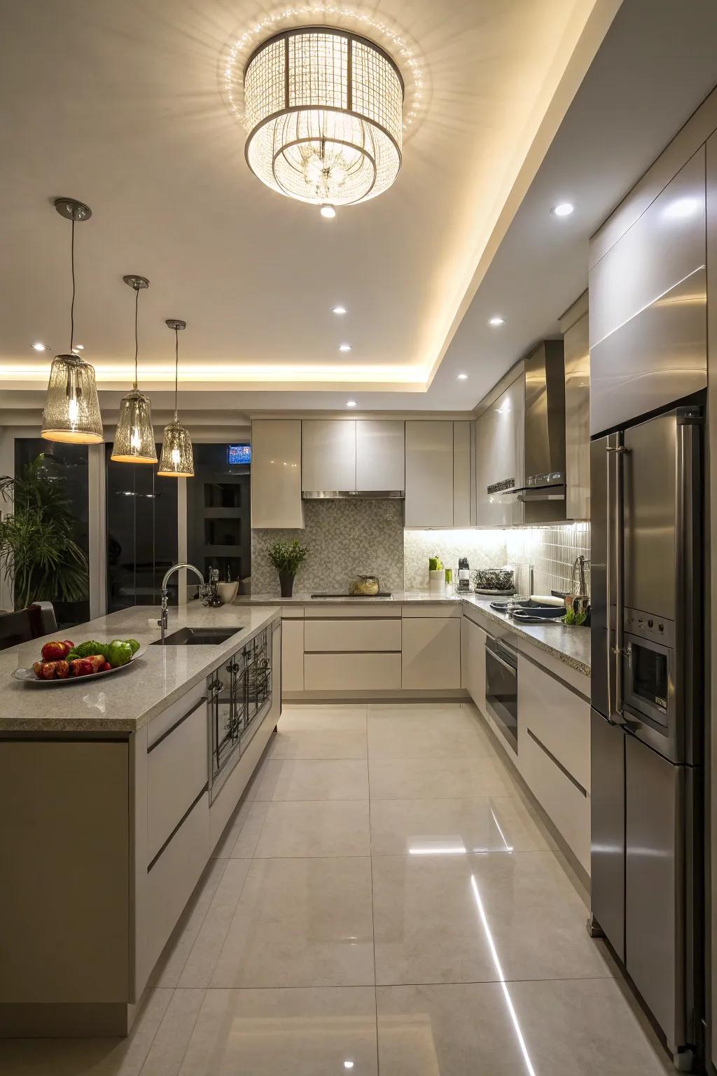 Flush mount lighting offering a streamlined appearance.