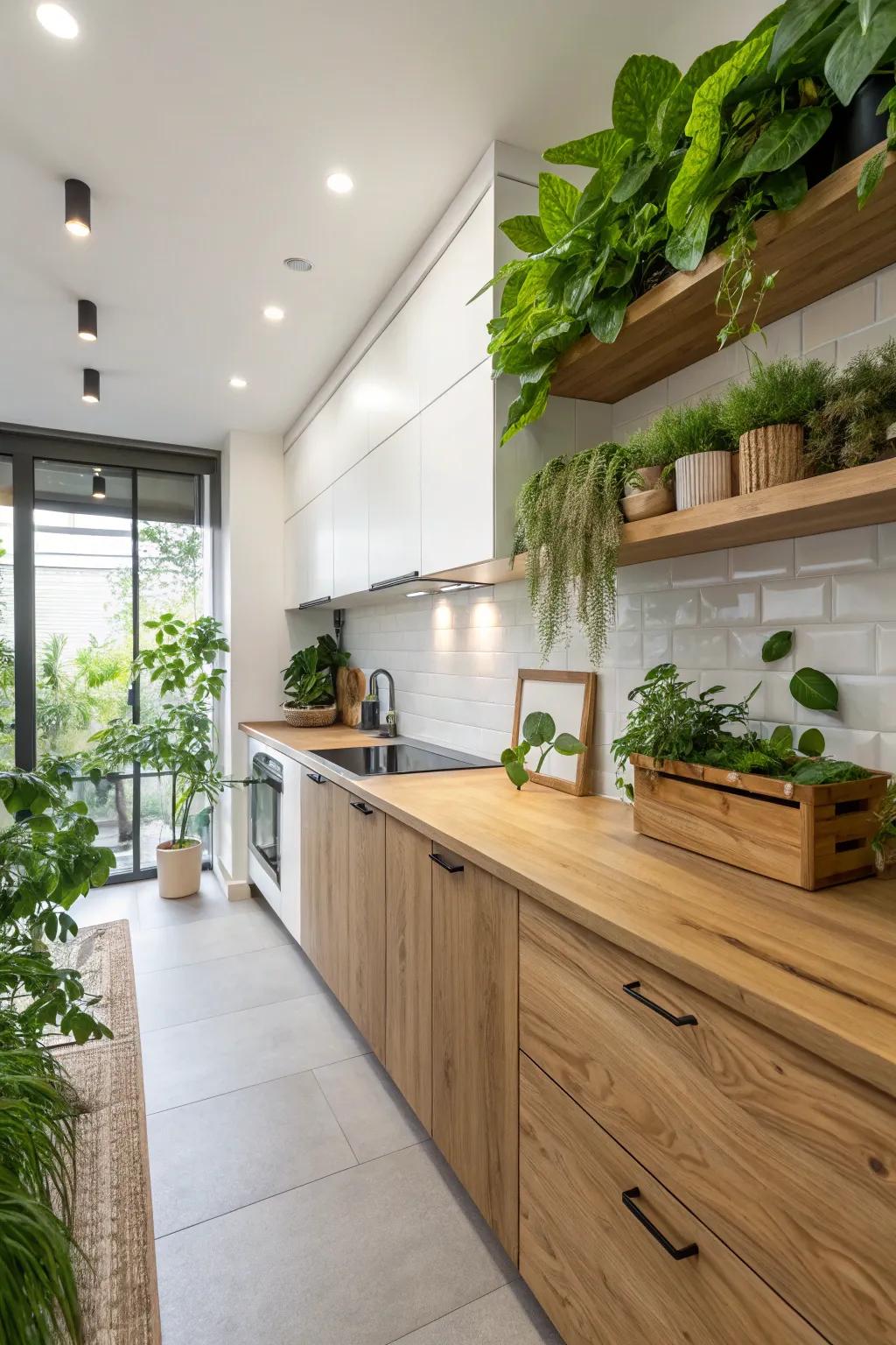 Natural wood accents bring warmth and a hint of nature.