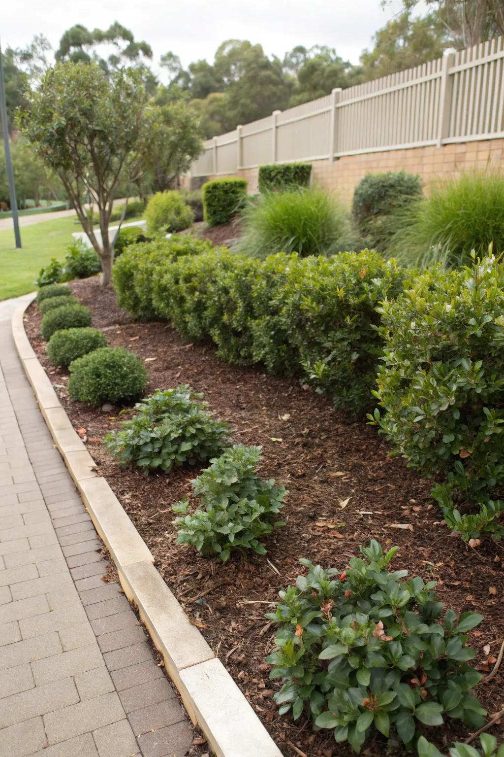 Mulching offers a tidy, low-maintenance garden solution.