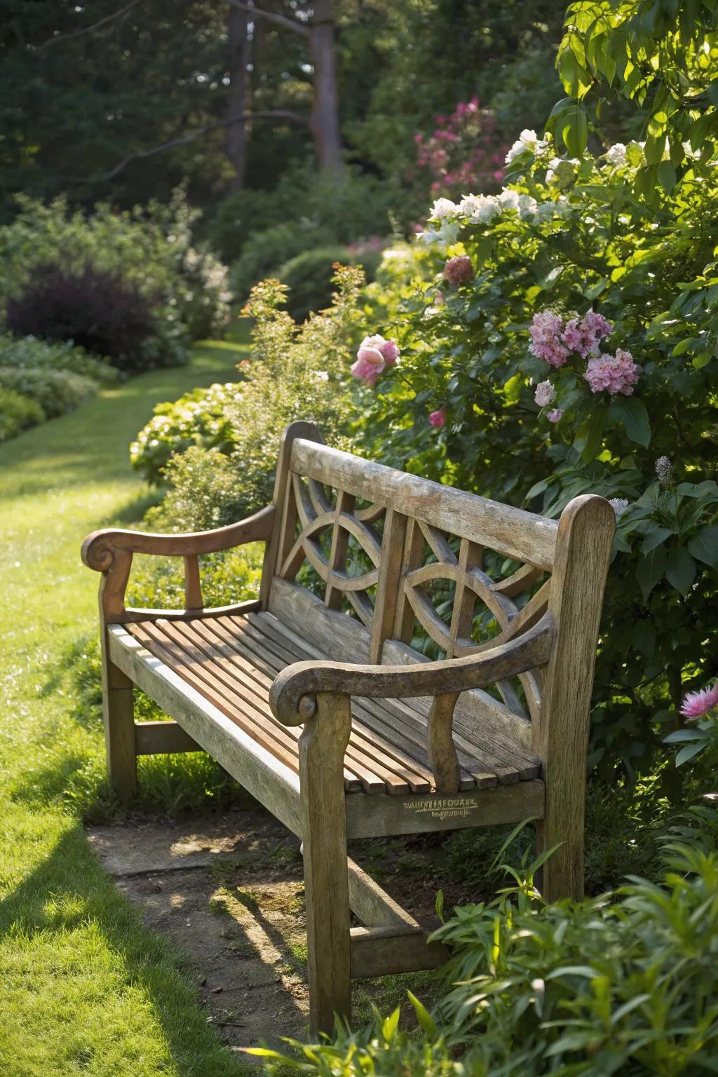 Transform your garden with a rustic wooden bench that offers both style and function.