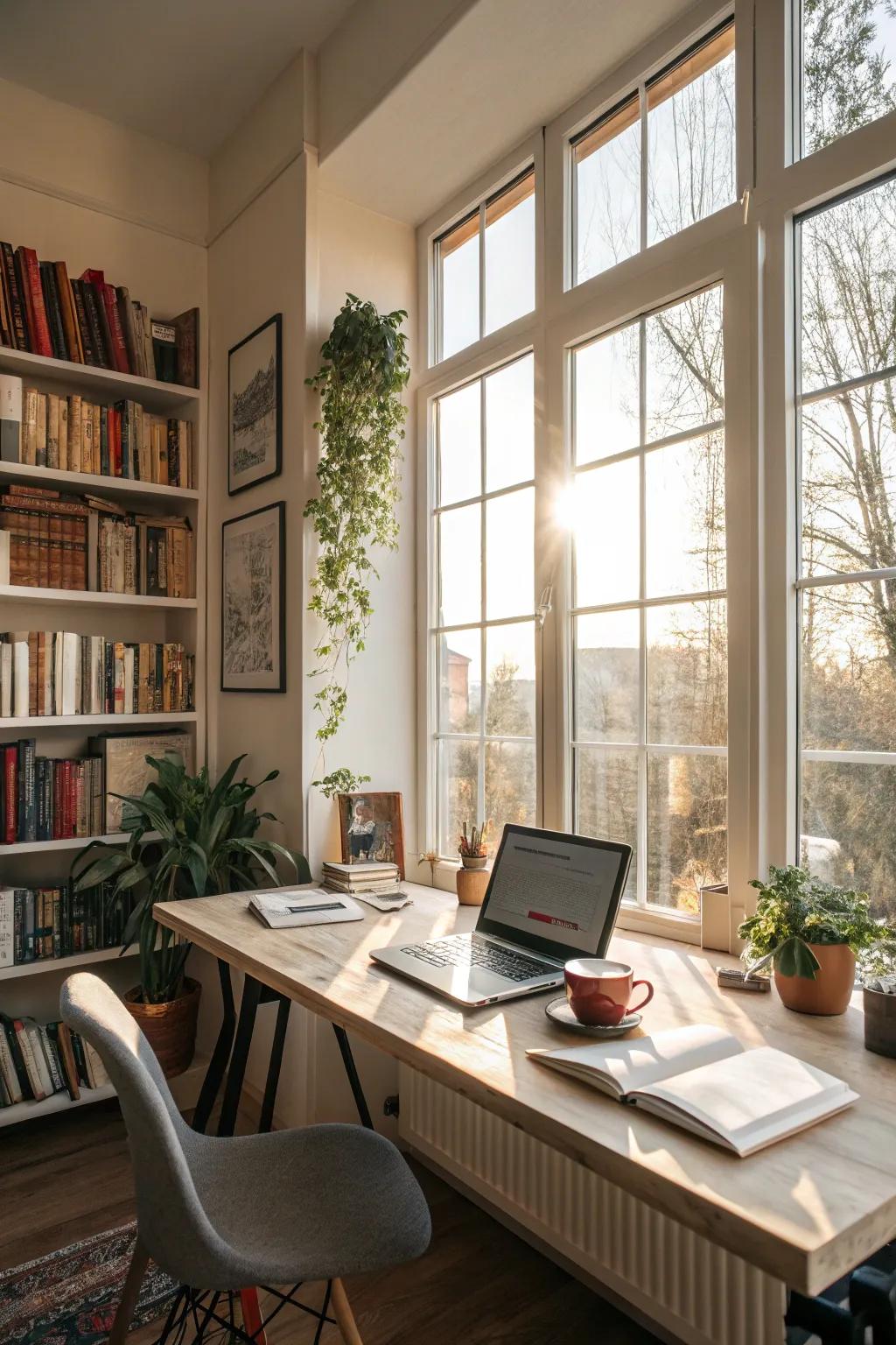 Let natural light illuminate your workspace for a brighter day.