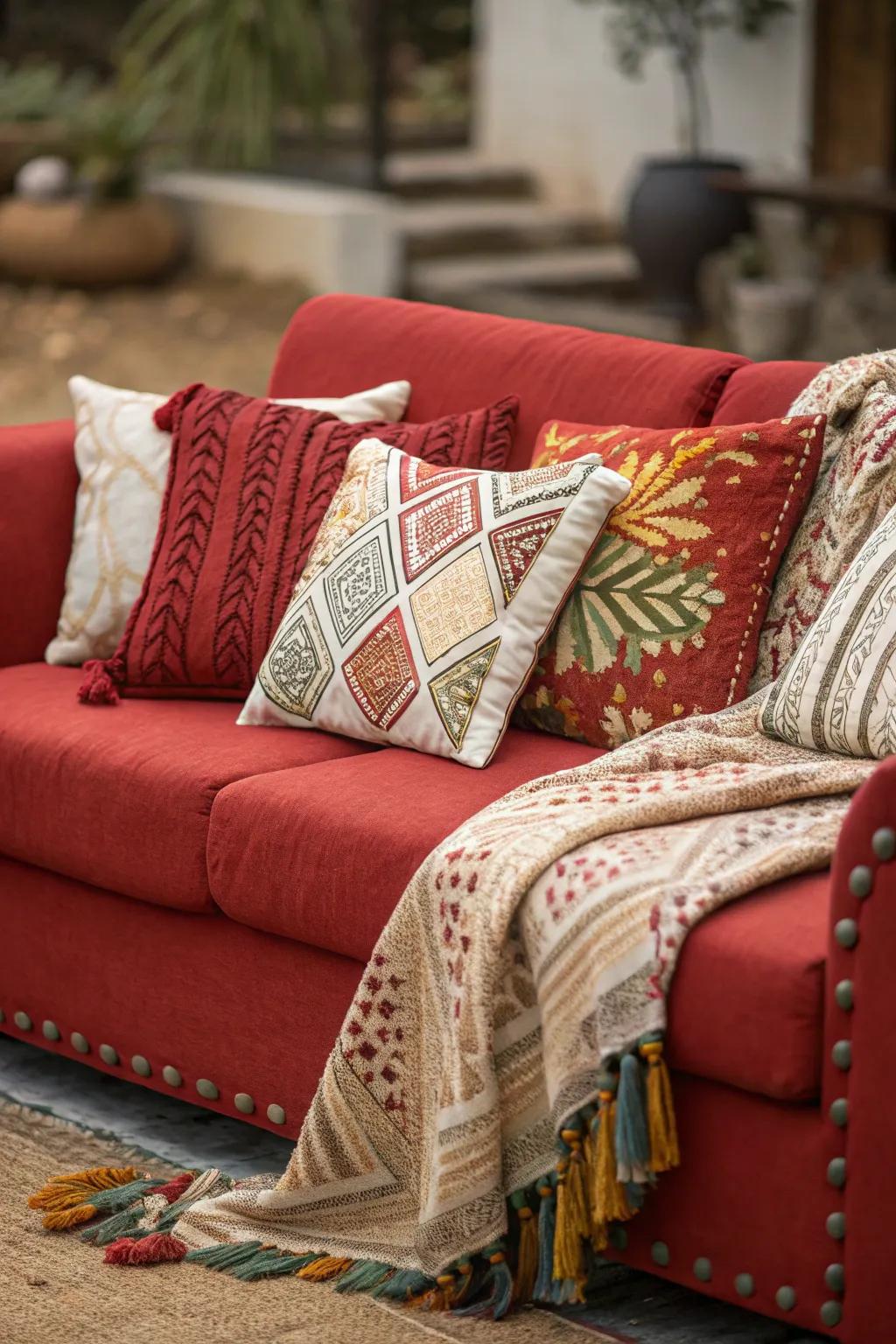 Scatter cushions and throws can immediately enhance the appearance and sensation of your sofa.