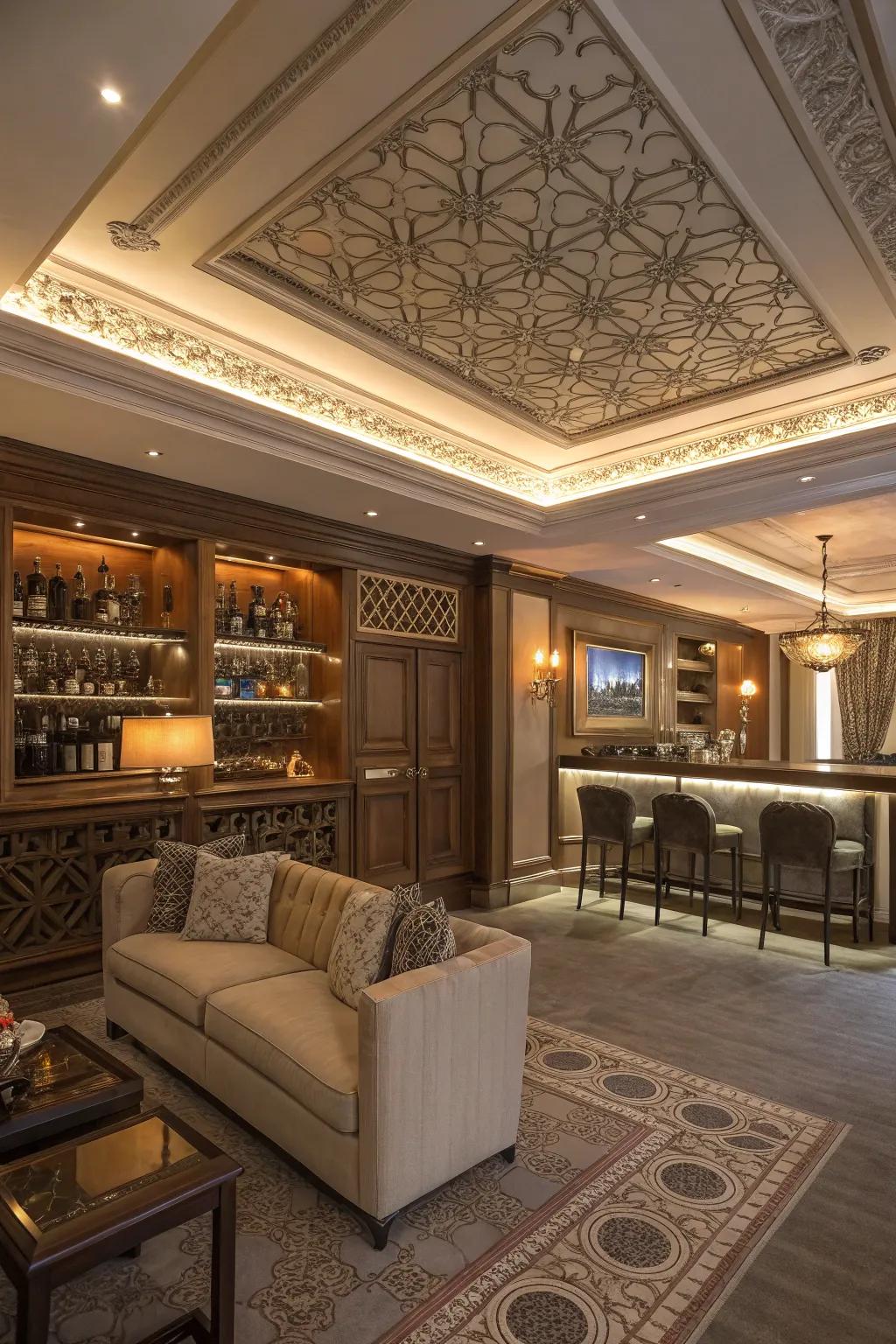 Subtle details enhance the sophistication of a living room.