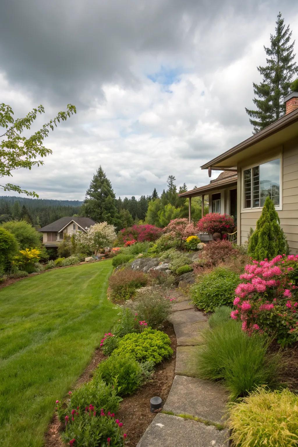 Less lawn, more creative landscaping.