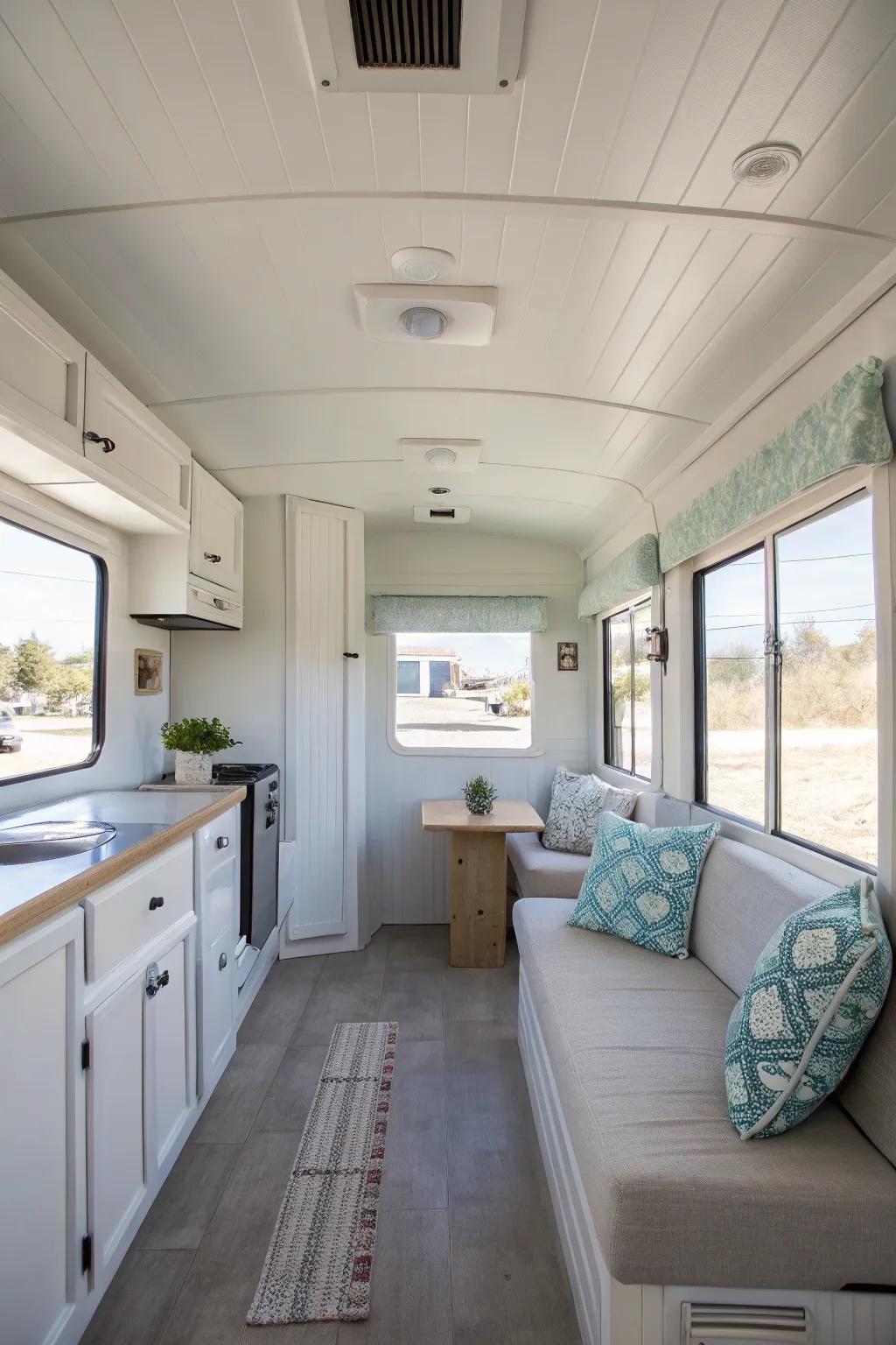 Light-colored walls add a sense of space and warmth.