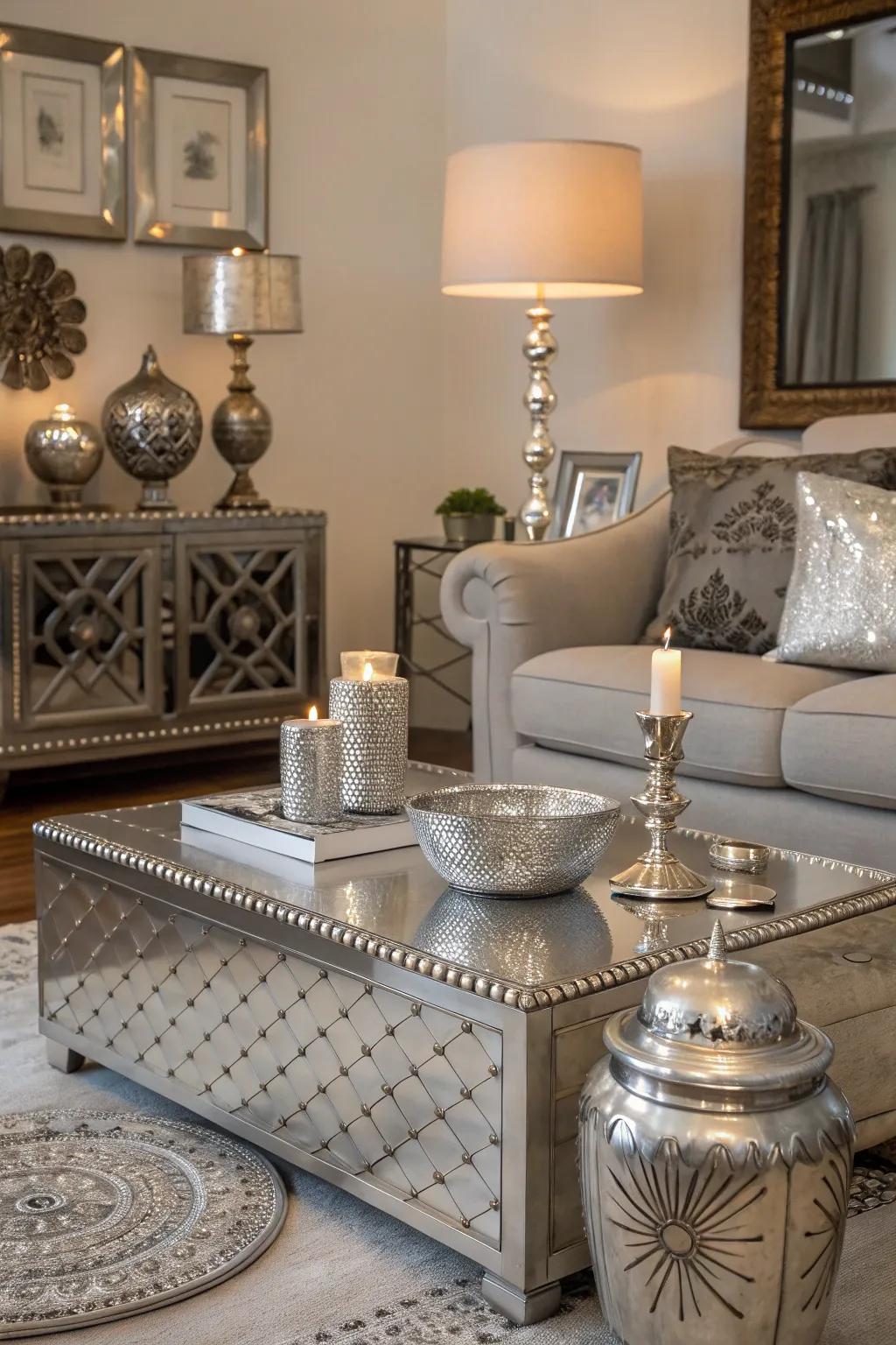 Metallics provide a contemporary touch.