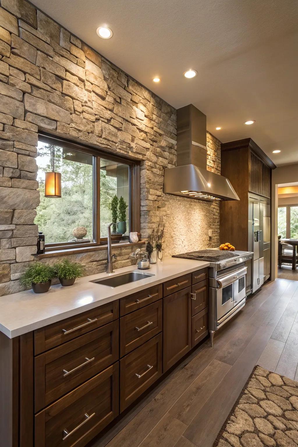 Natural stone offers timeless elegance in any kitchen.