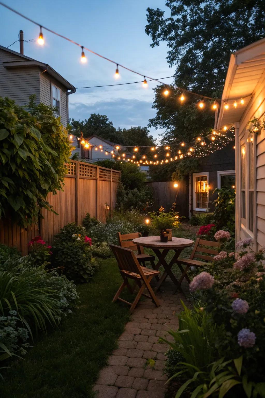 Ambient lighting makes for a cozy and welcoming setting.