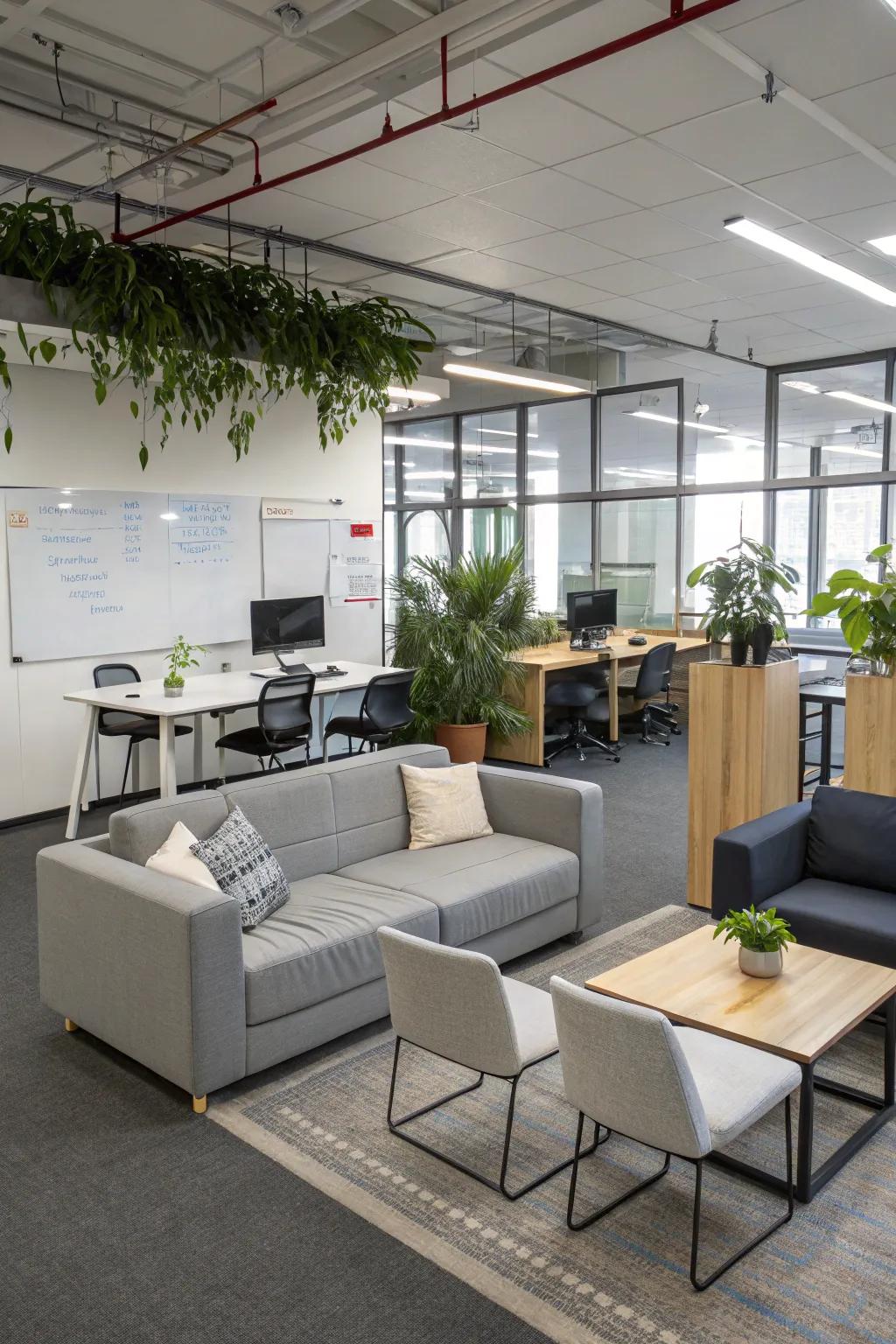 Furniture that can be reconfigured can adapt to various office situations.