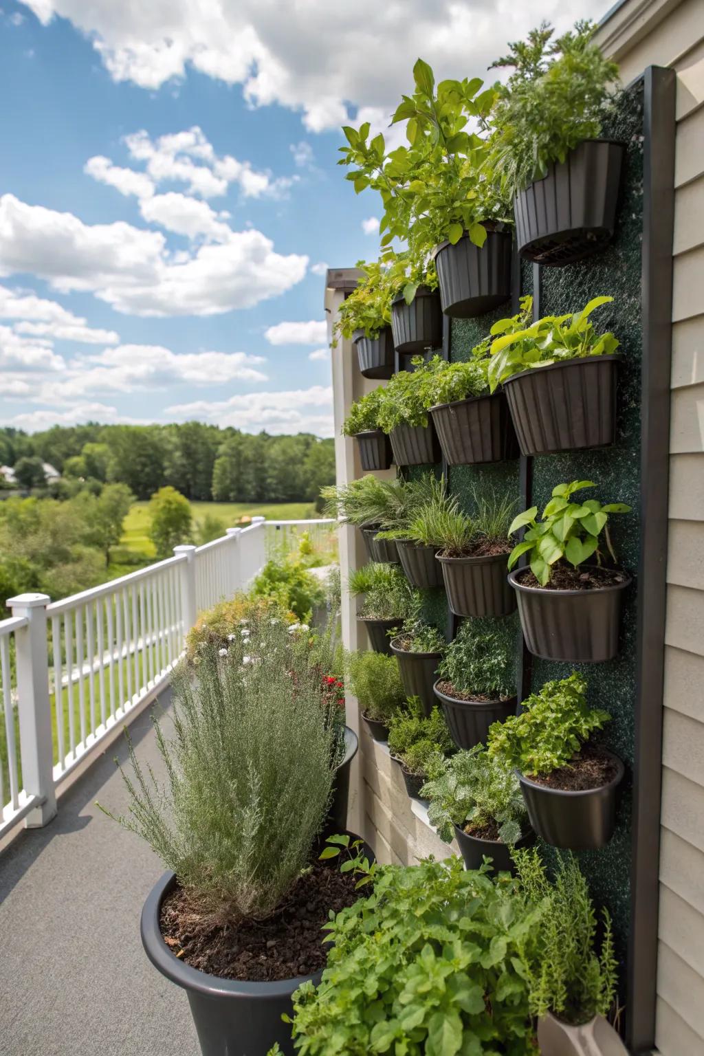 Savor fresh herbs through an upright herb patch.