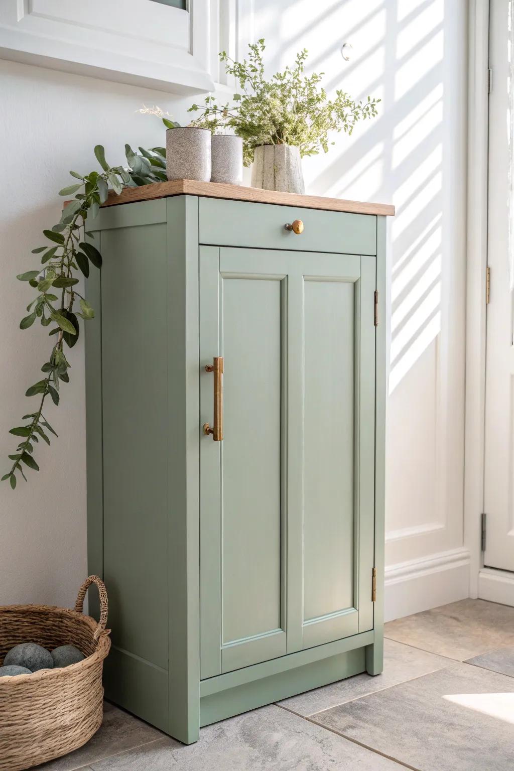 Transform your kitchen into a haven of calm with sage green serenity.