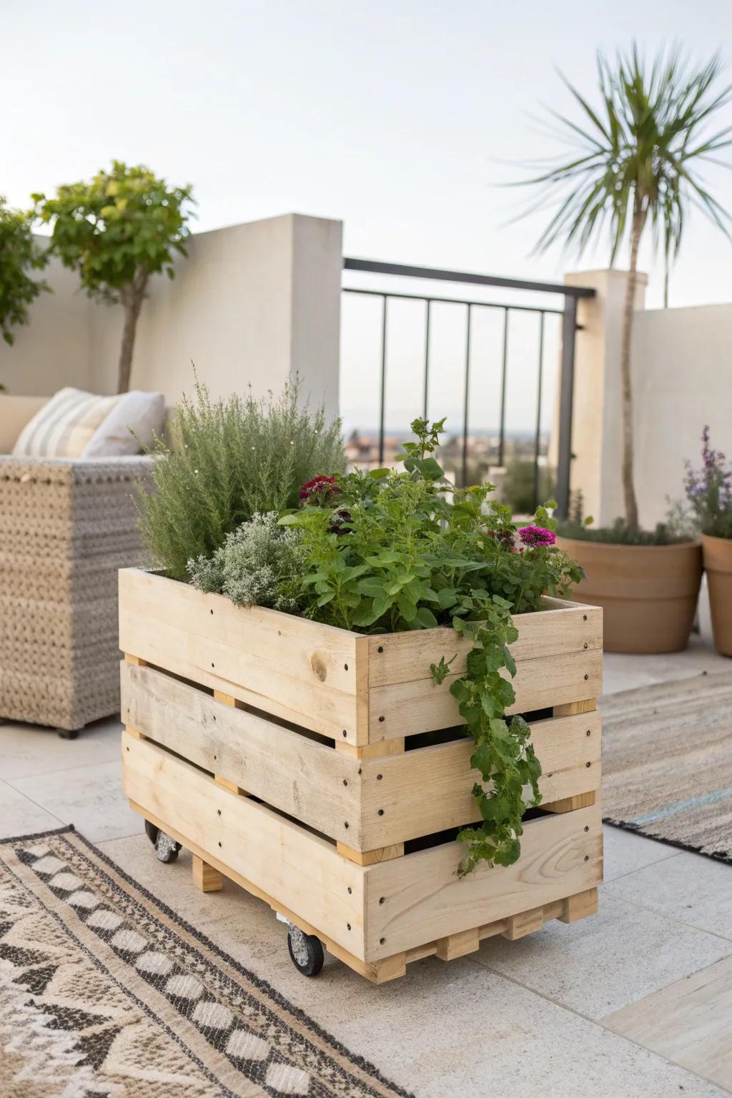 Elevate your garden style with a mobile touch of nature. 🌿✨ #PortablePlanter #ScandiBoho