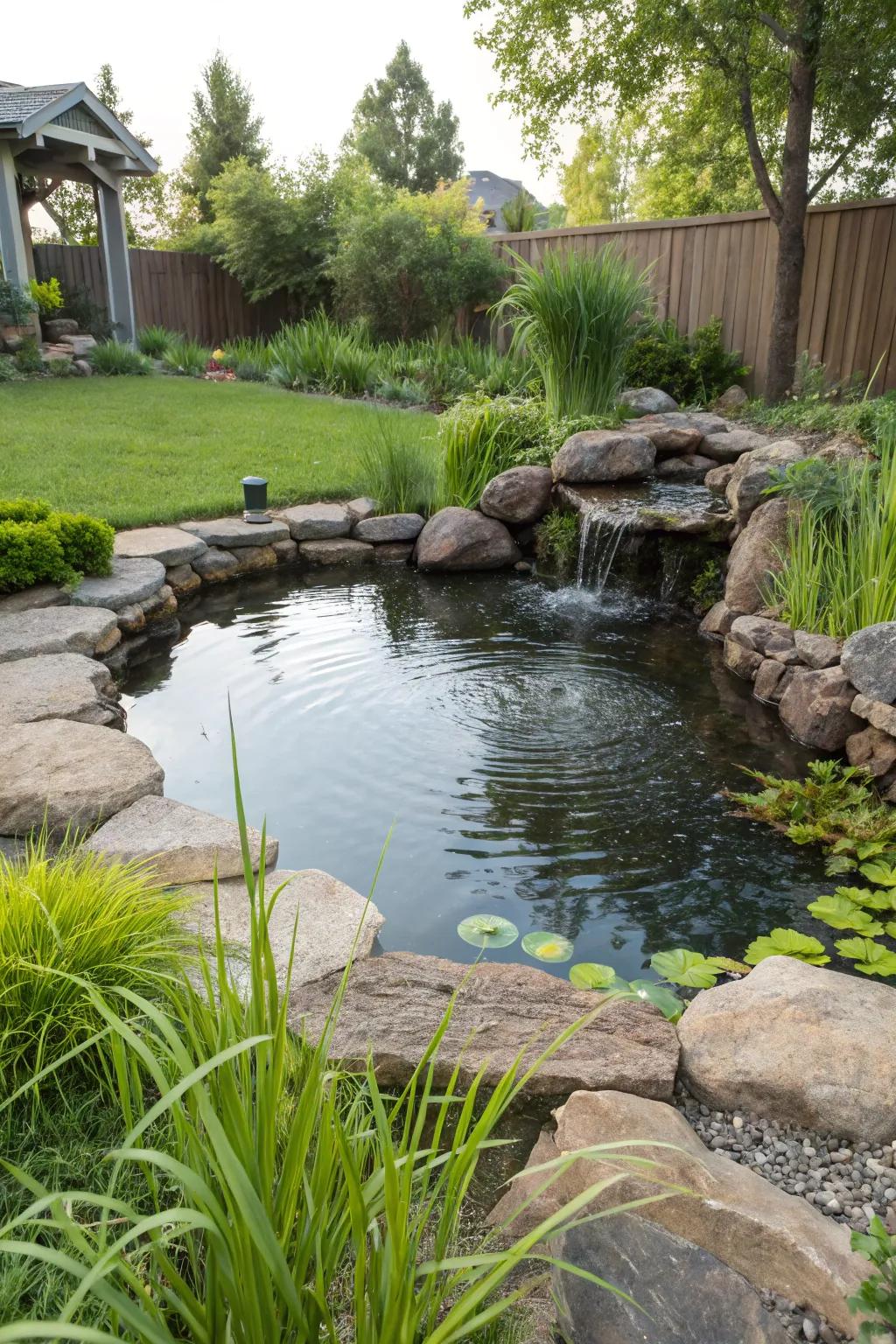 Enhance your rock garden with a soothing water feature.