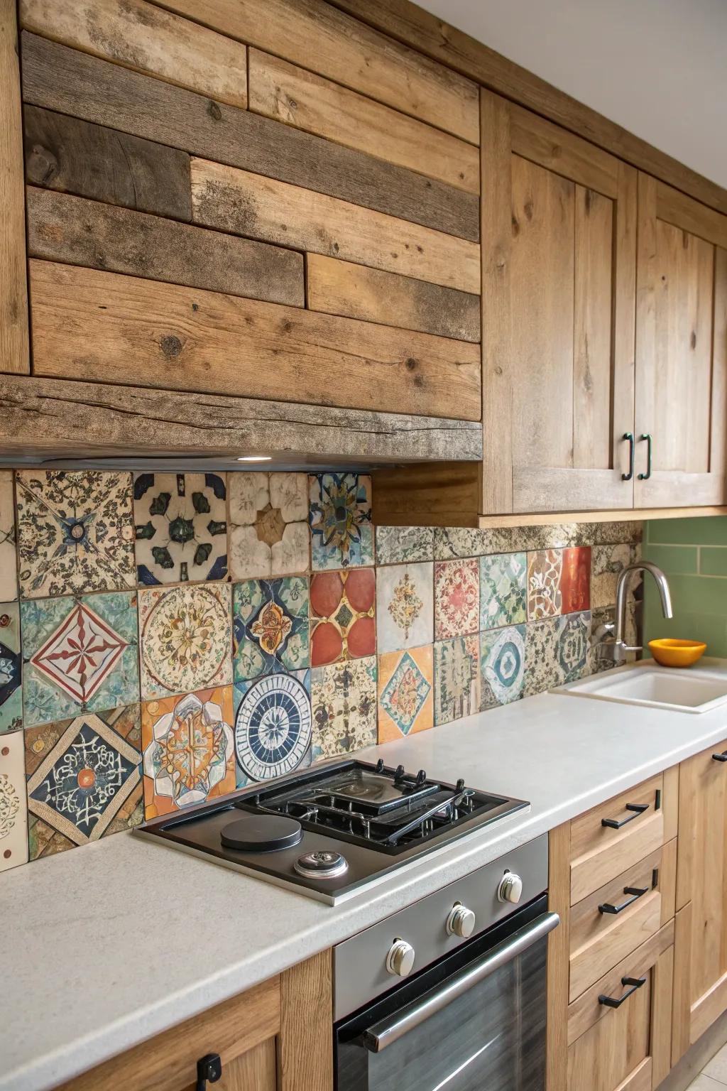 A blend of rescued lumber and bricks fashions a welcoming, cozy appearance.