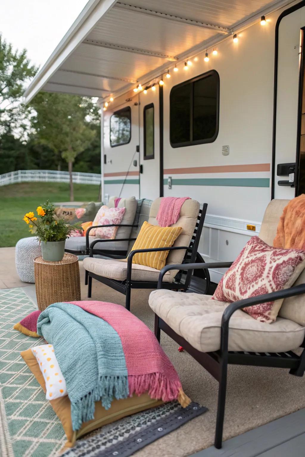 Signature touches such as cushions inject personality into your arrangement.