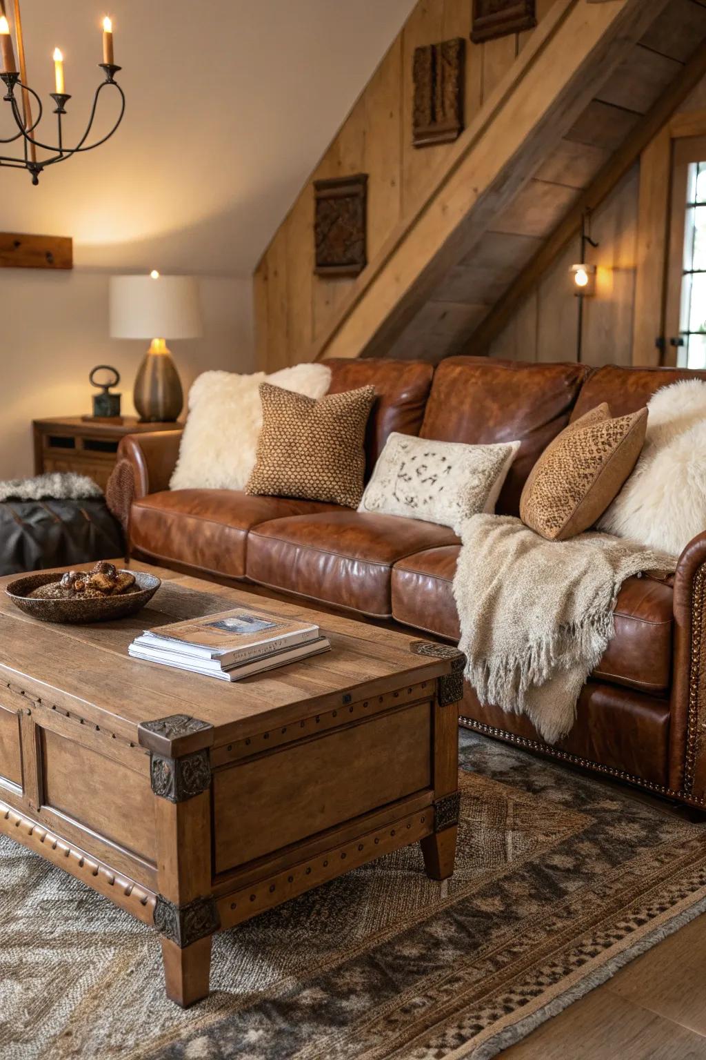 Incorporate varied textures to deepen the allure of your lounge.