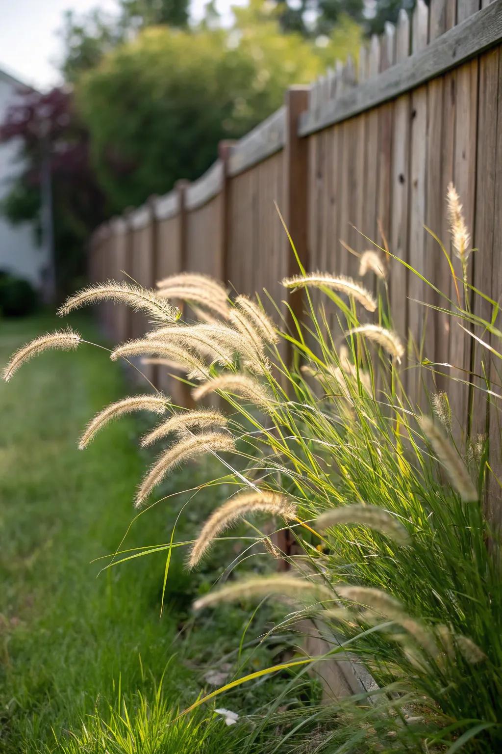 Decorative reeds impart texture and a hint of untamed beauty to any fence line.