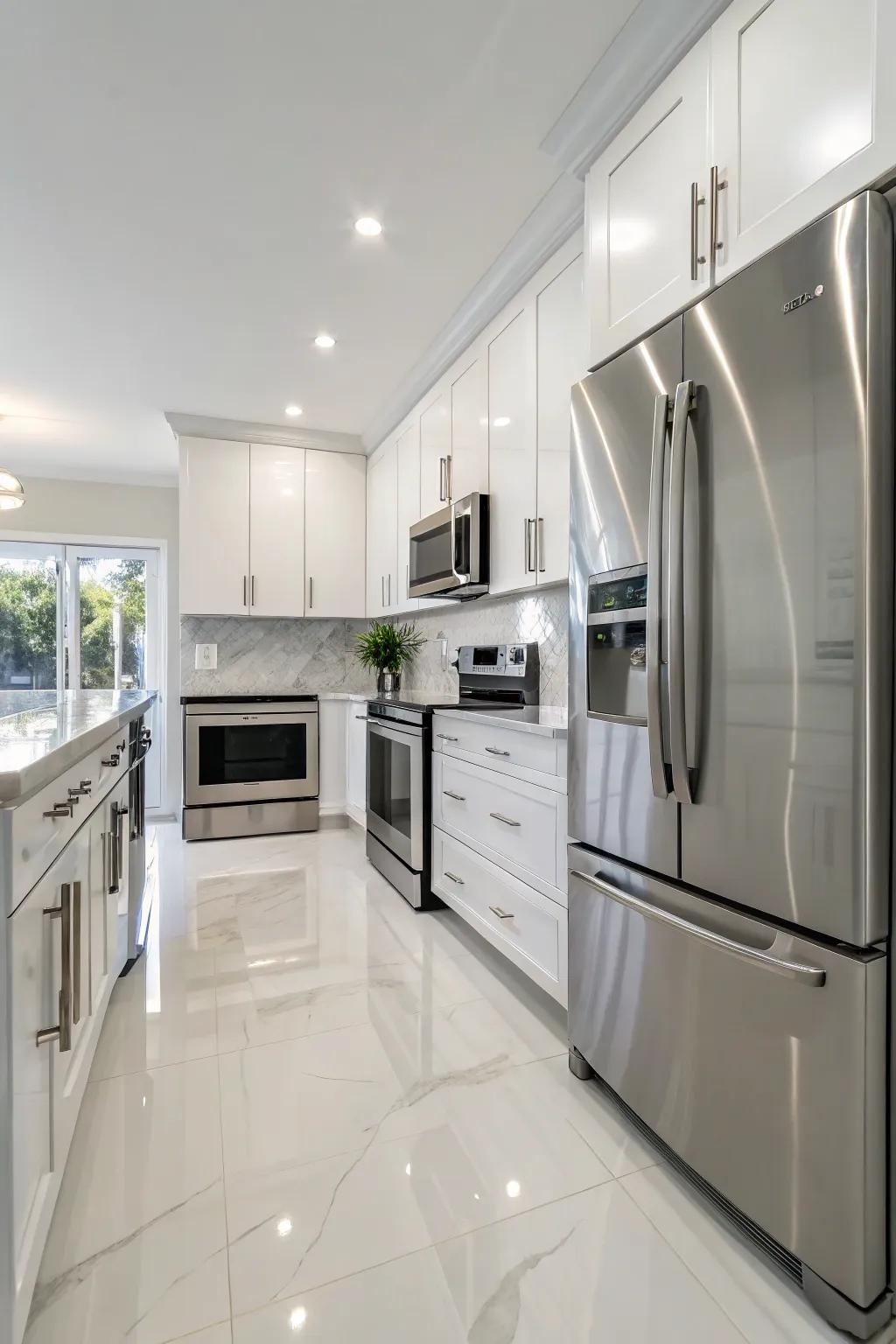 Modern appliances that complement the kitchen’s refined aesthetic.