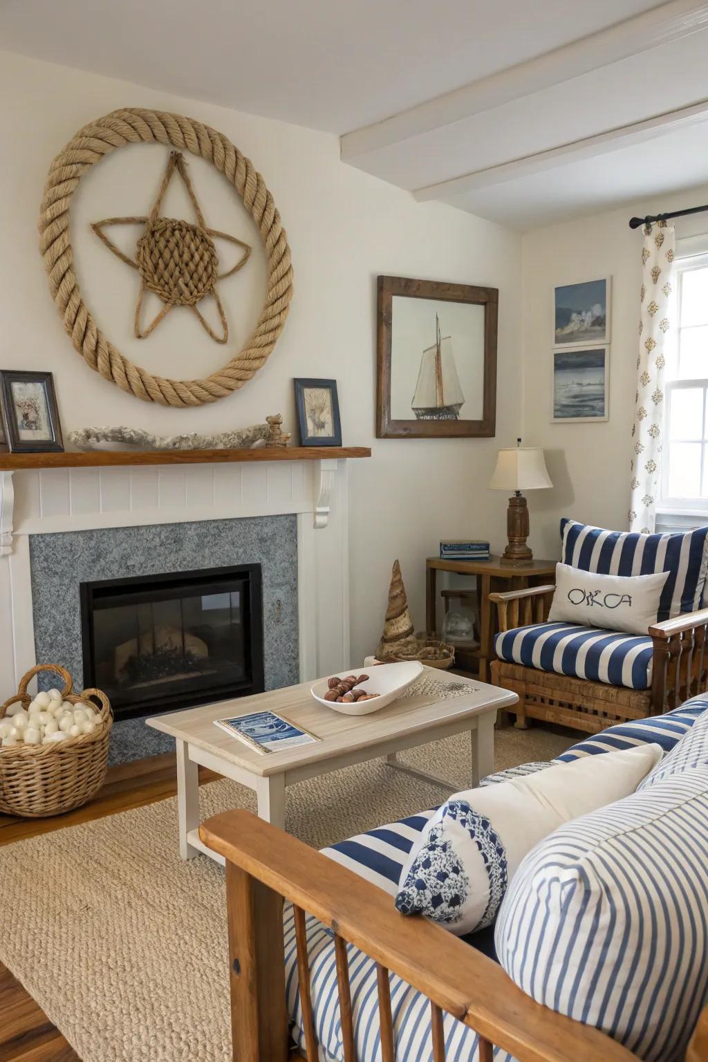 Nautical accents add charm and character to a Cape Cod living space.