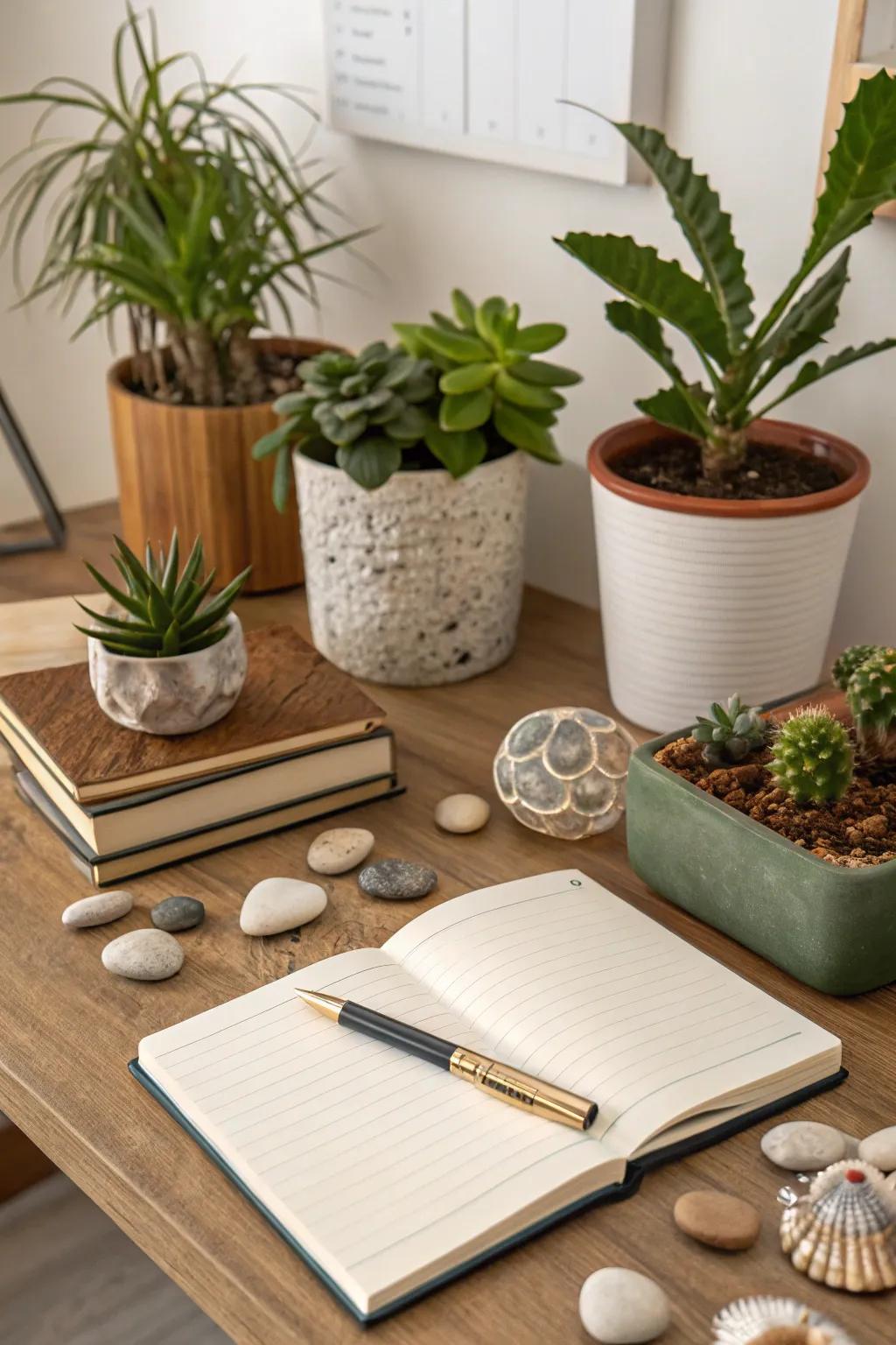 A fresh and vibrant office space made better by lush plants.