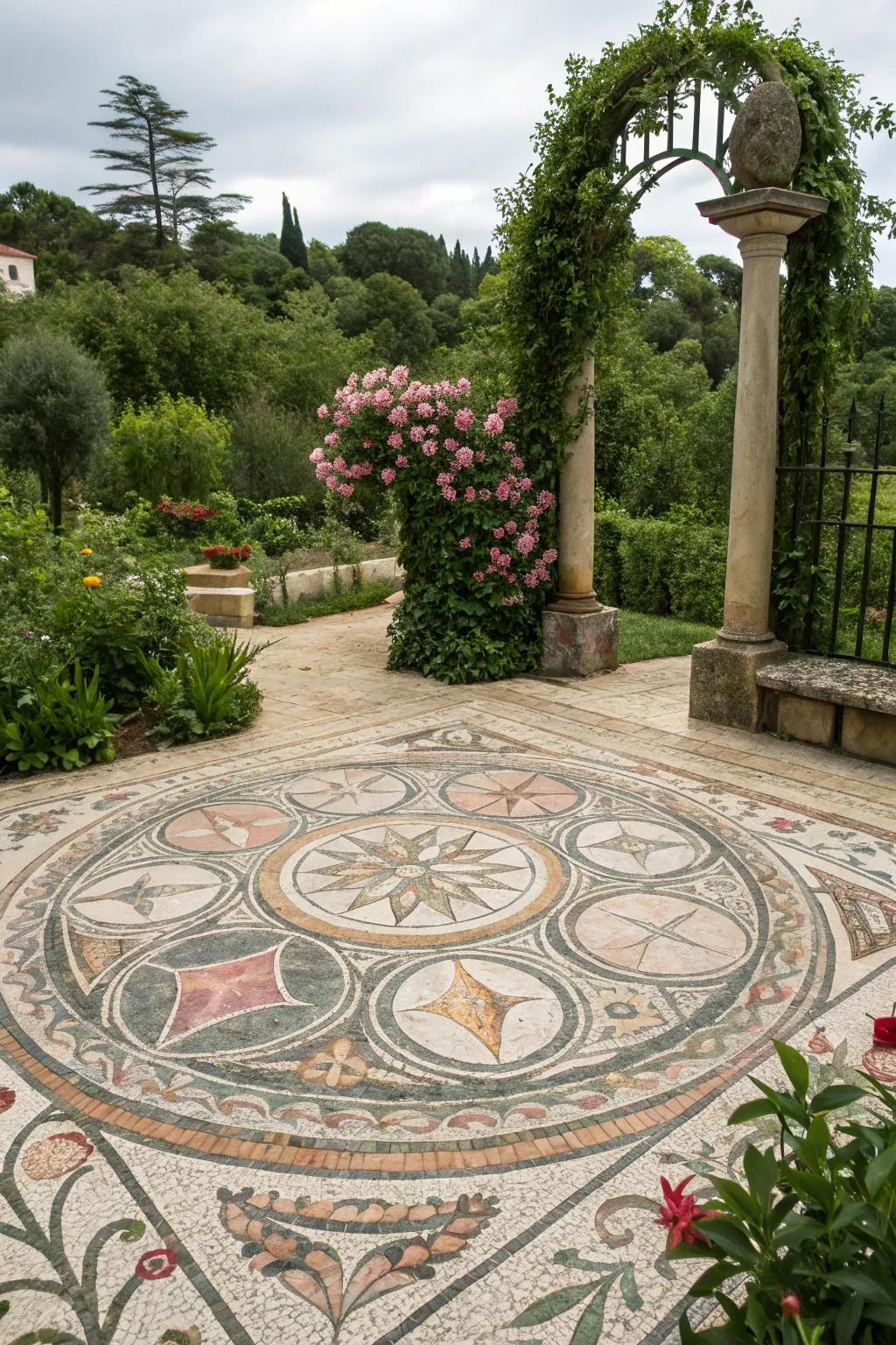 A remarkable rock pattern adding artistic elegance to a lawn.