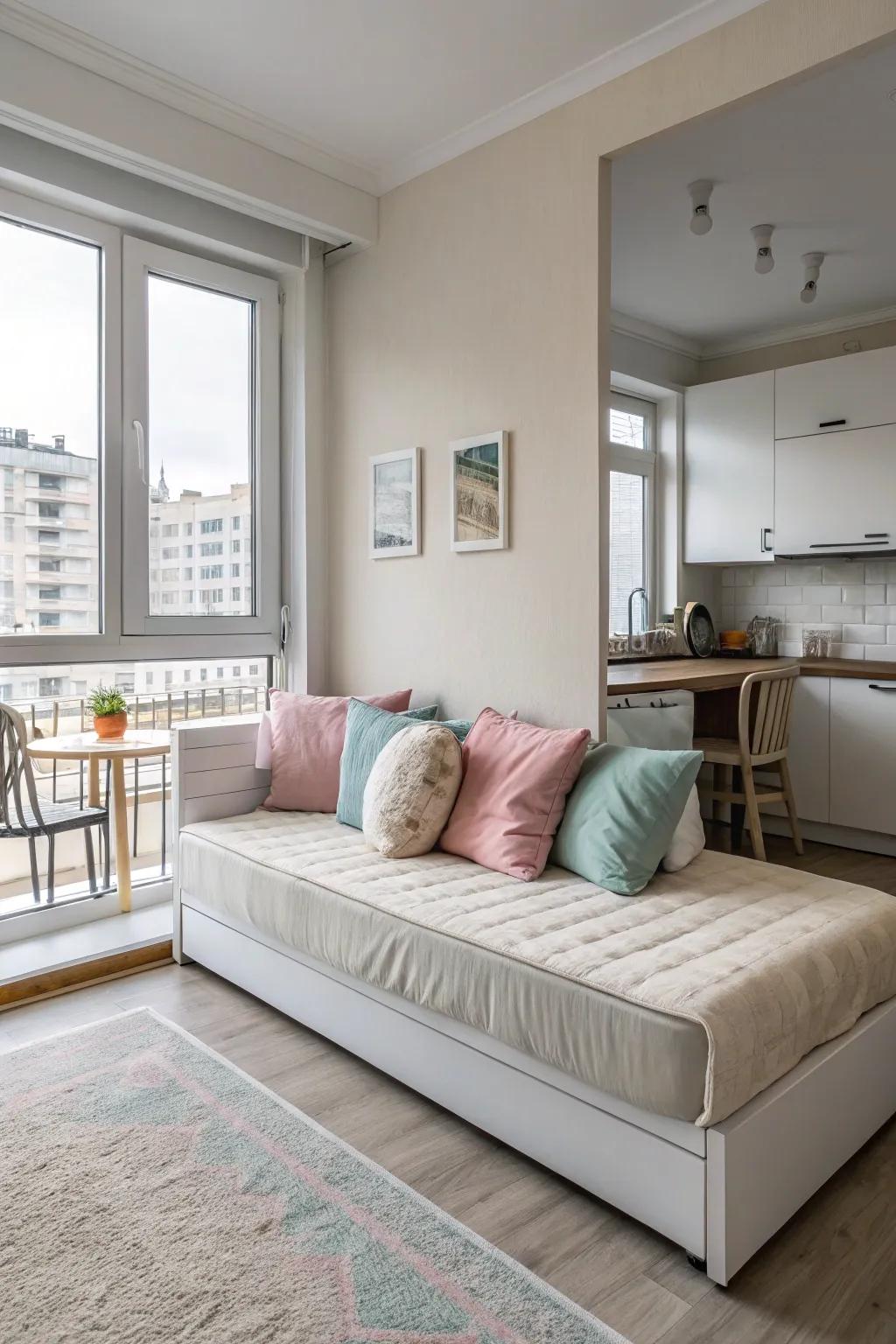 A lounger bed deftly switches between relaxation and slumber modes.