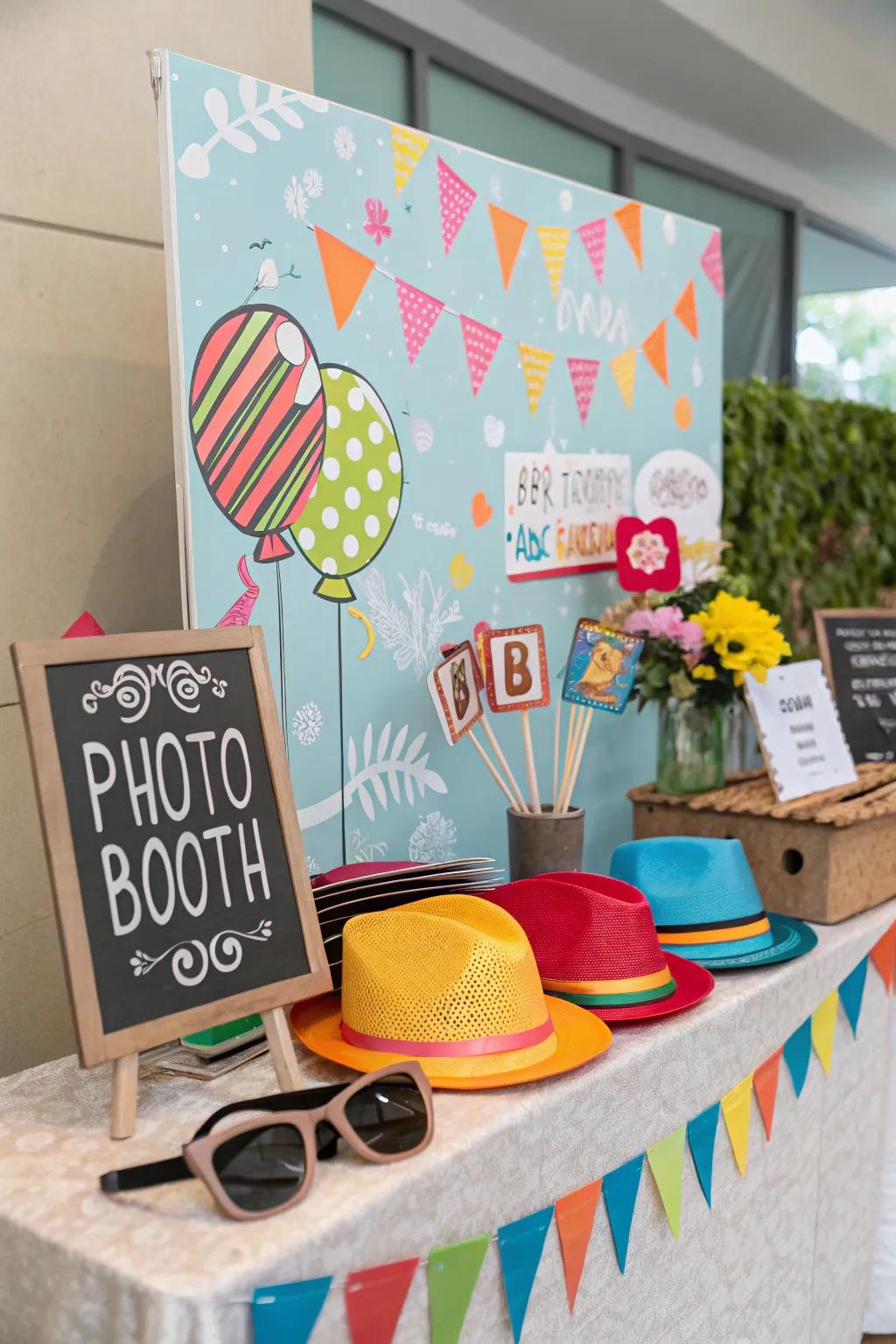 A DIY photo corner is perfect for snapping fun memories at a Sweet 16.