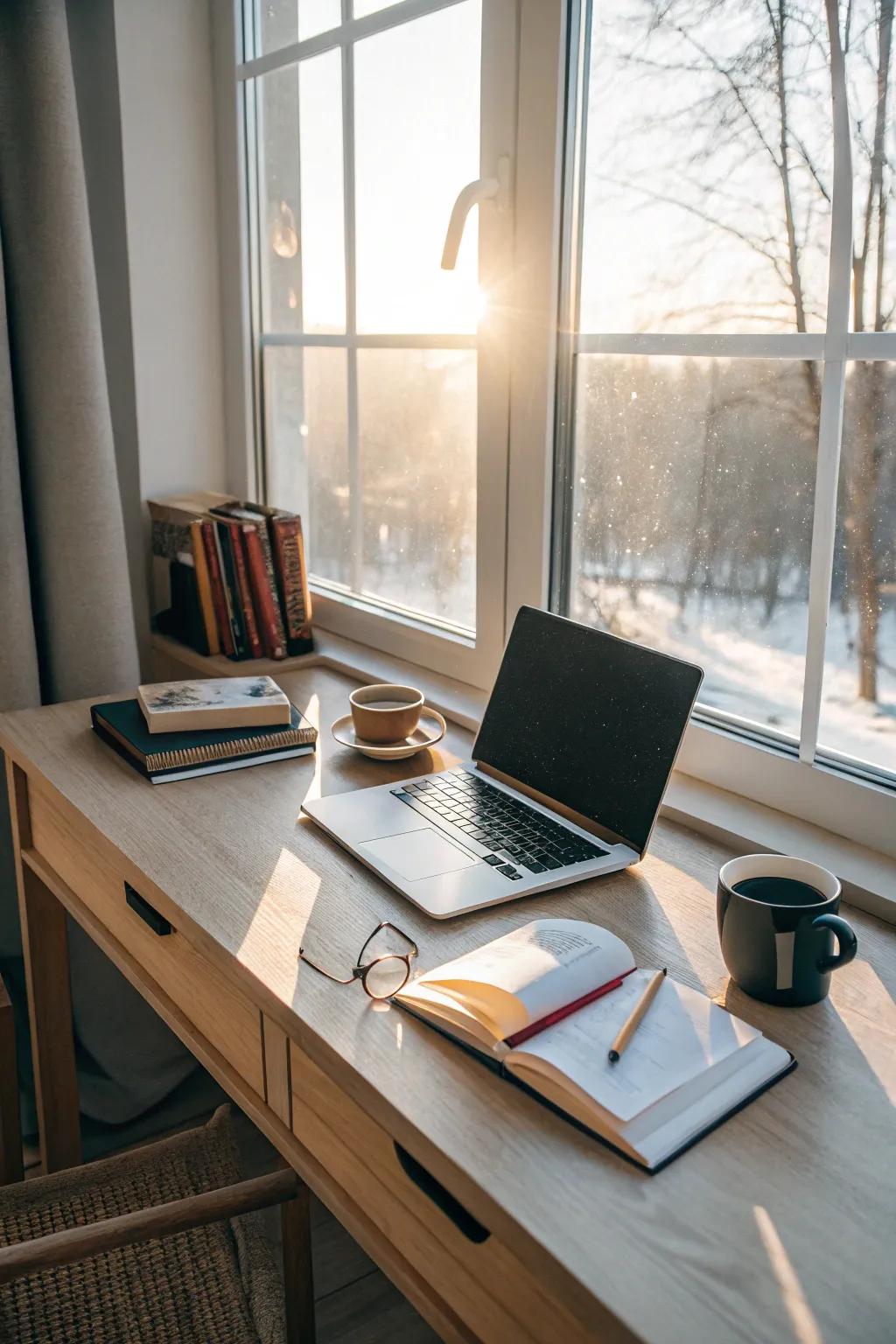 Sunlight improves the workspace and reduces eye strain.