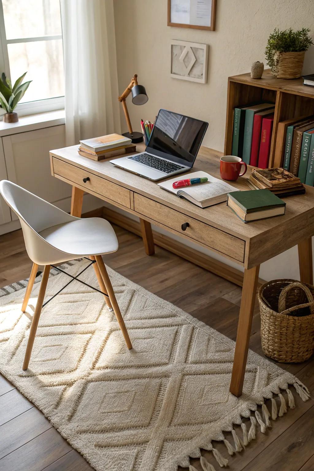 Floor coverings offer tactile comfort and visual appeal.