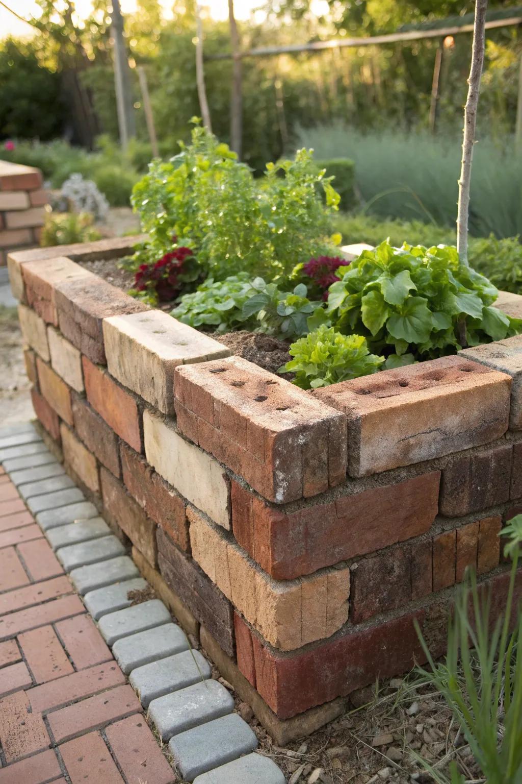 Transform your garden with the rustic charm of a reclaimed brick planter, where elegance meets nature.