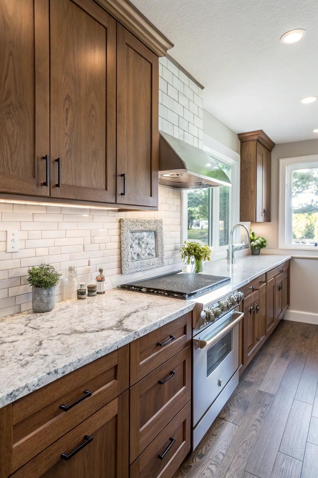 Textured rock ceramics amplify the inherent splendor of frosty quartz.