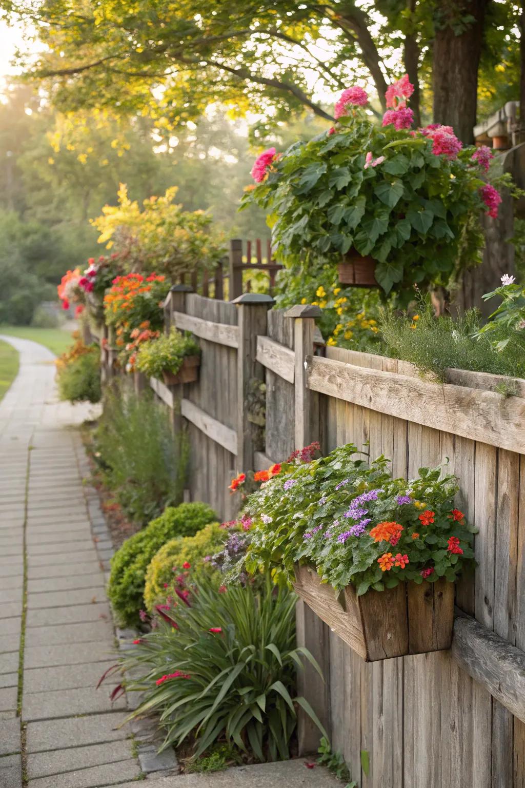 Planter-integrated fences include natural elegance and function.