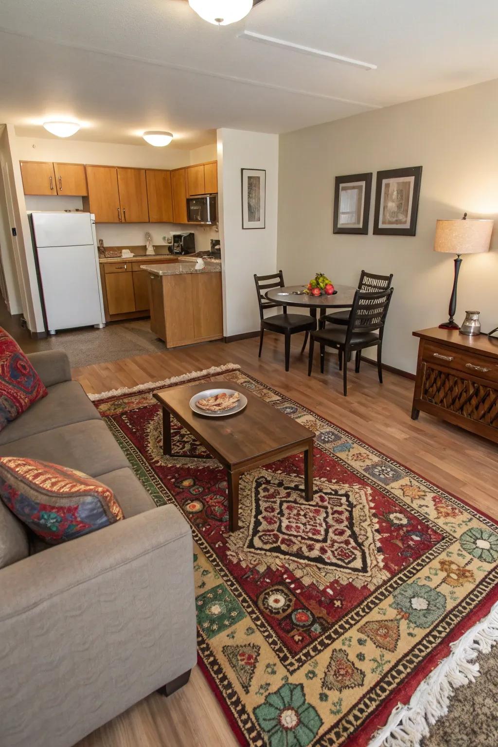 Dividing areas helps keep your studio organized and well-defined.