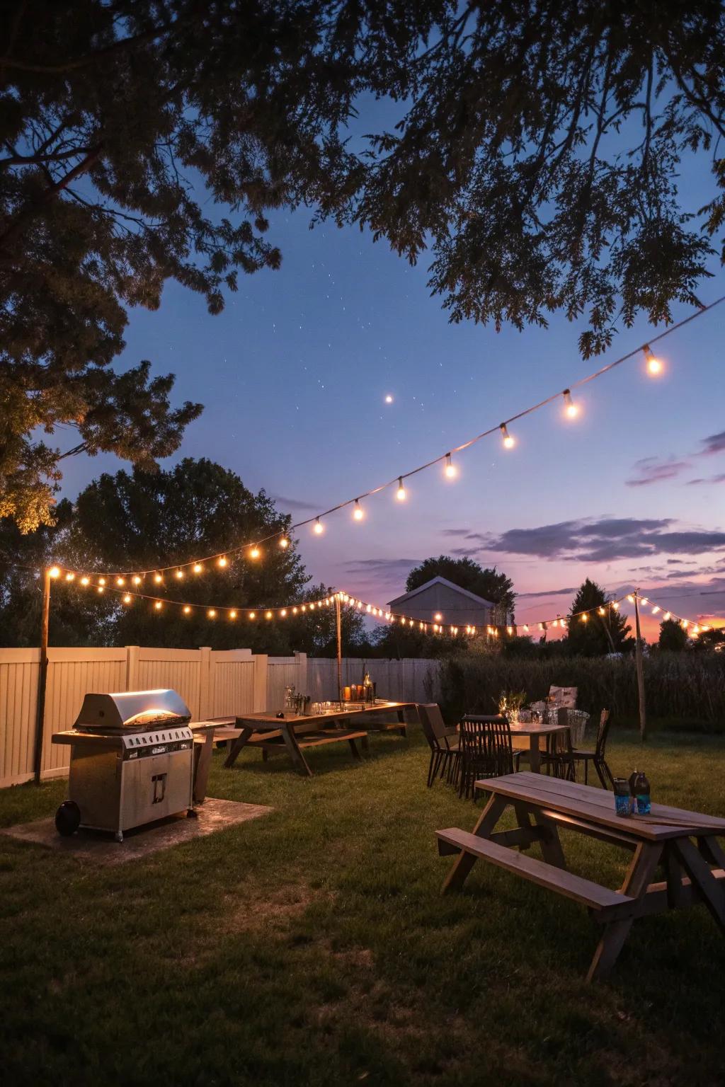 Ambient lighting transforms the atmosphere of your BBQ area.