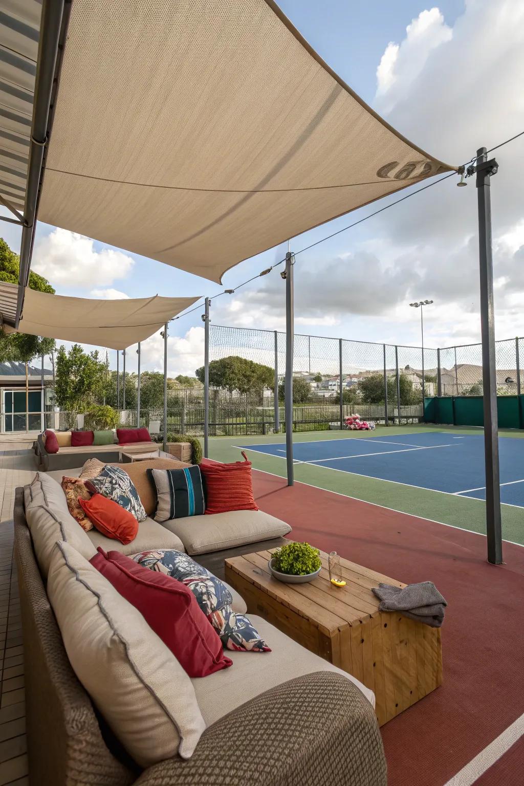 A relaxation zone adds style and comfort to your games.