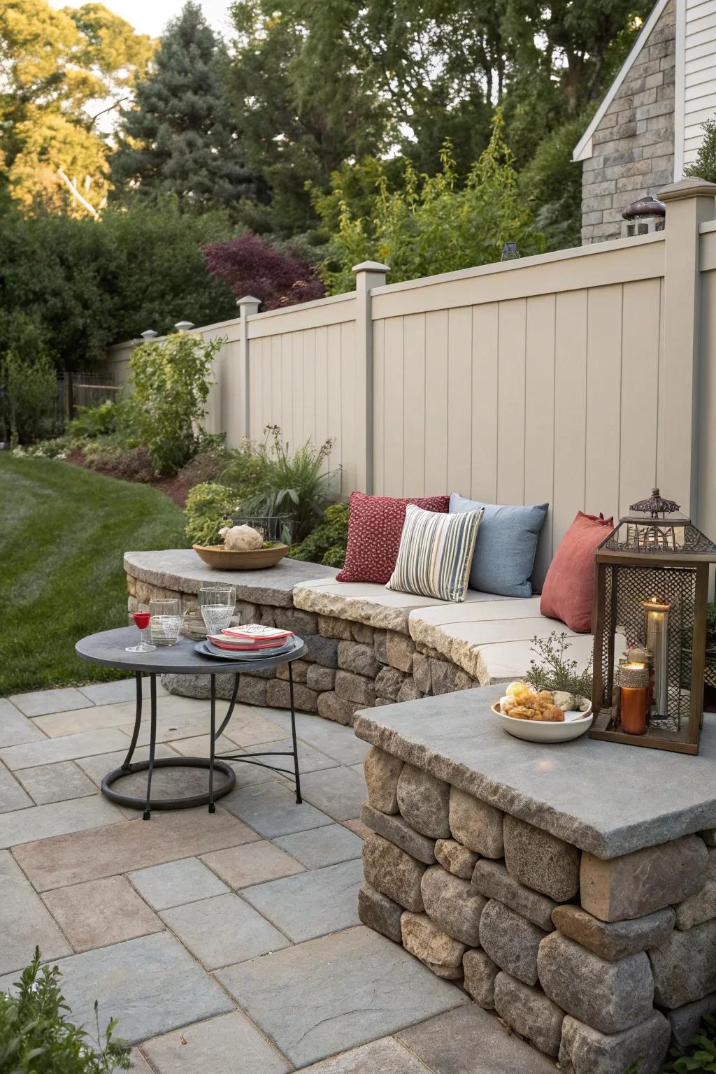 Integrated seating elevates the utility.