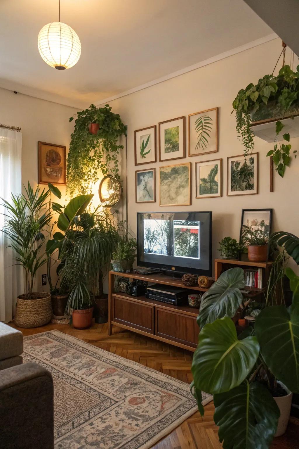 Decorative elements add personality to your TV area.