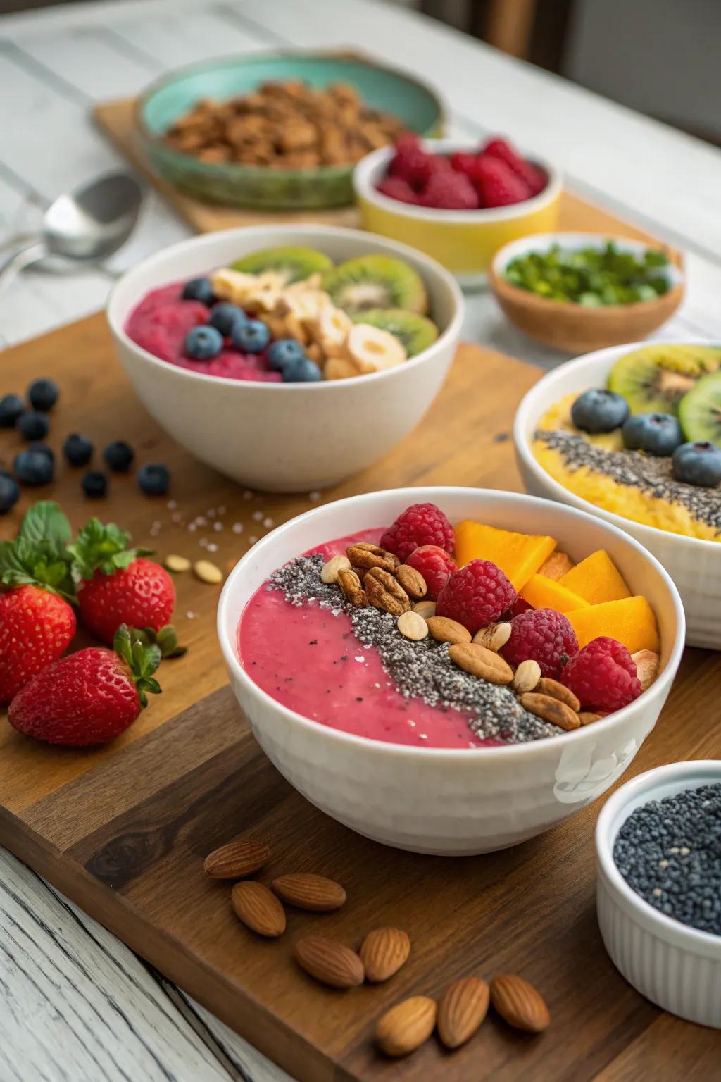 Create a visually stunning and healthful smoothie bowl.
