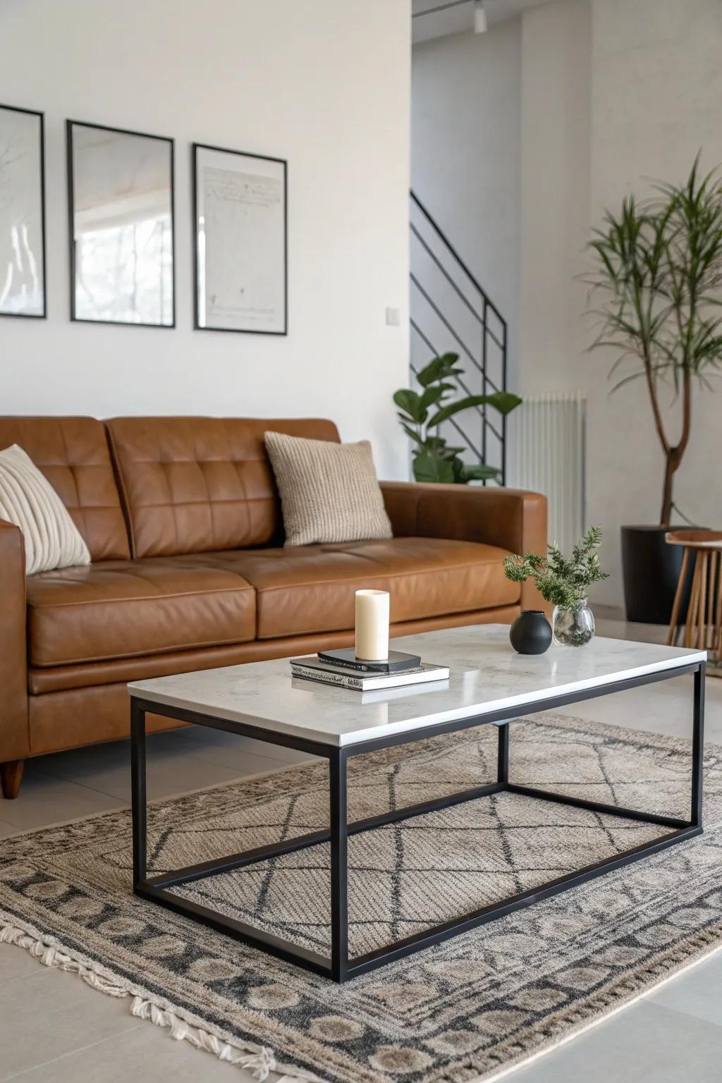 Simple tables highlight the elegance of understatement.