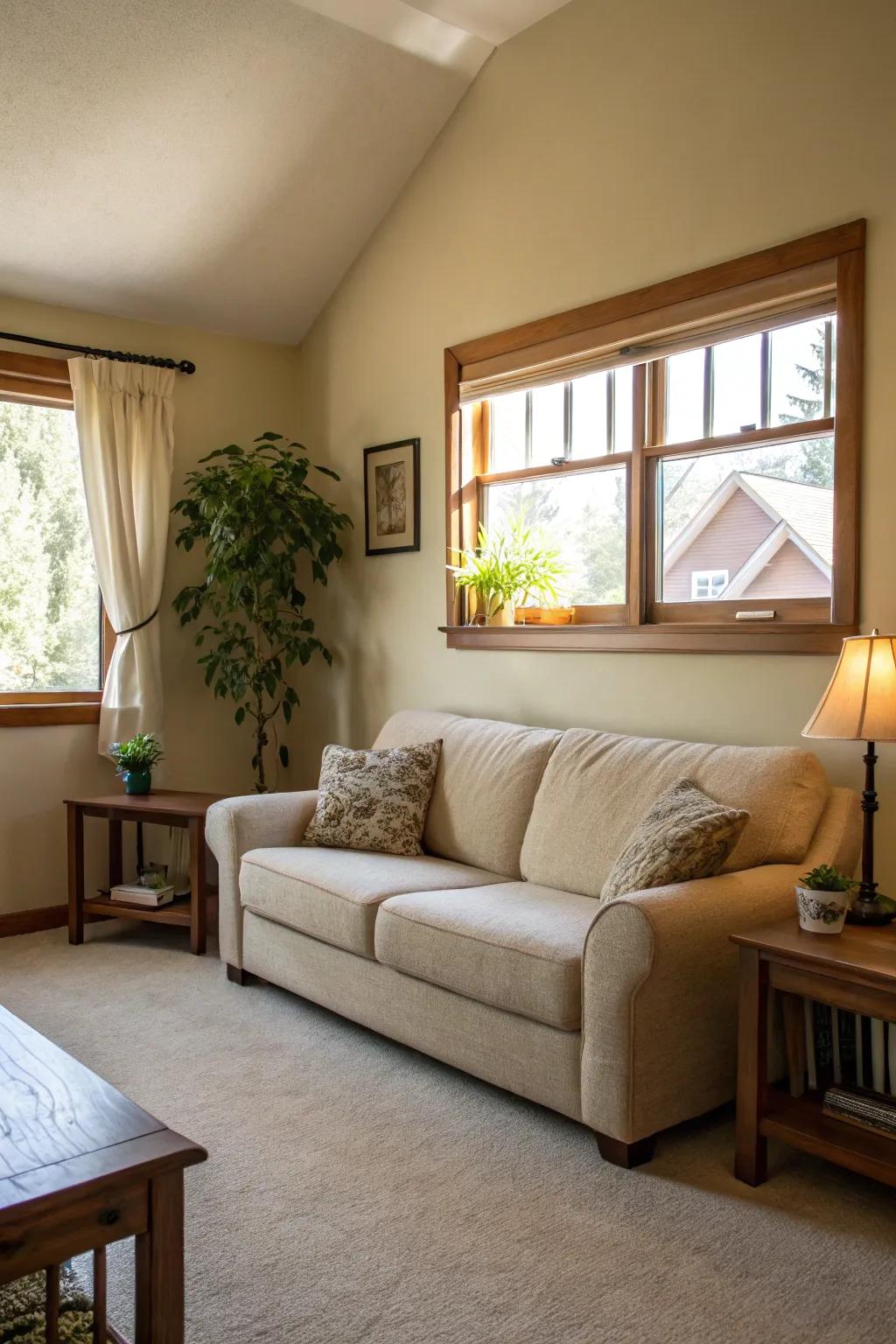 A neutral sofa that integrates smoothly into any design.