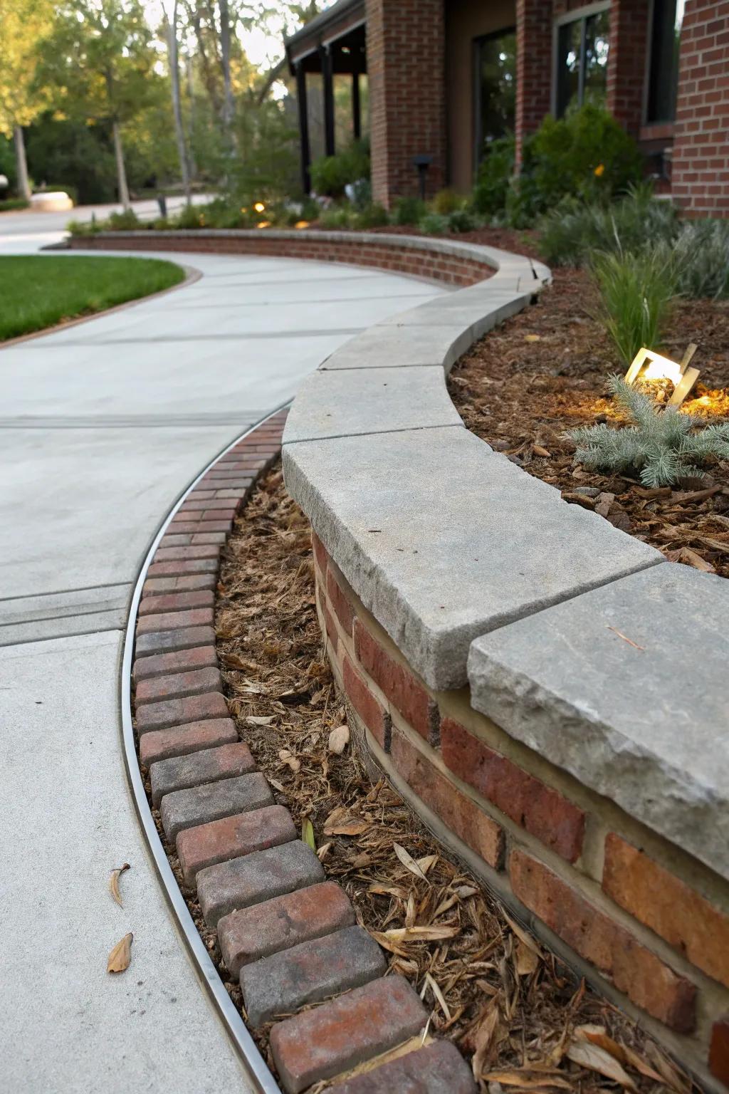 Contrasting materials make borders stand out.