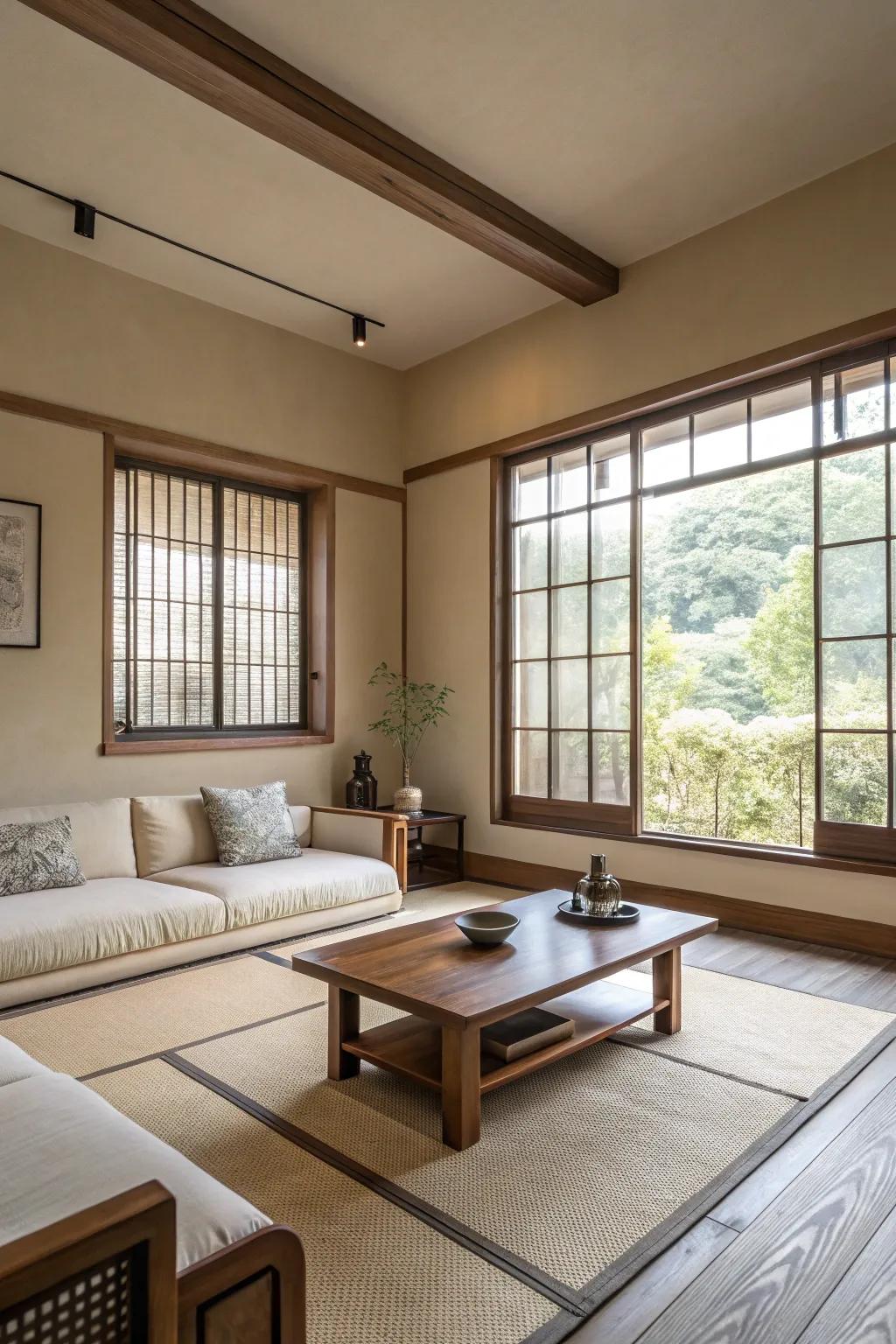 Minimalism brings tranquility to your living room.