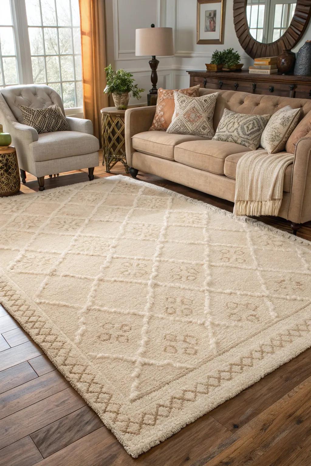 Rugs impart warmth and comfort underfoot.