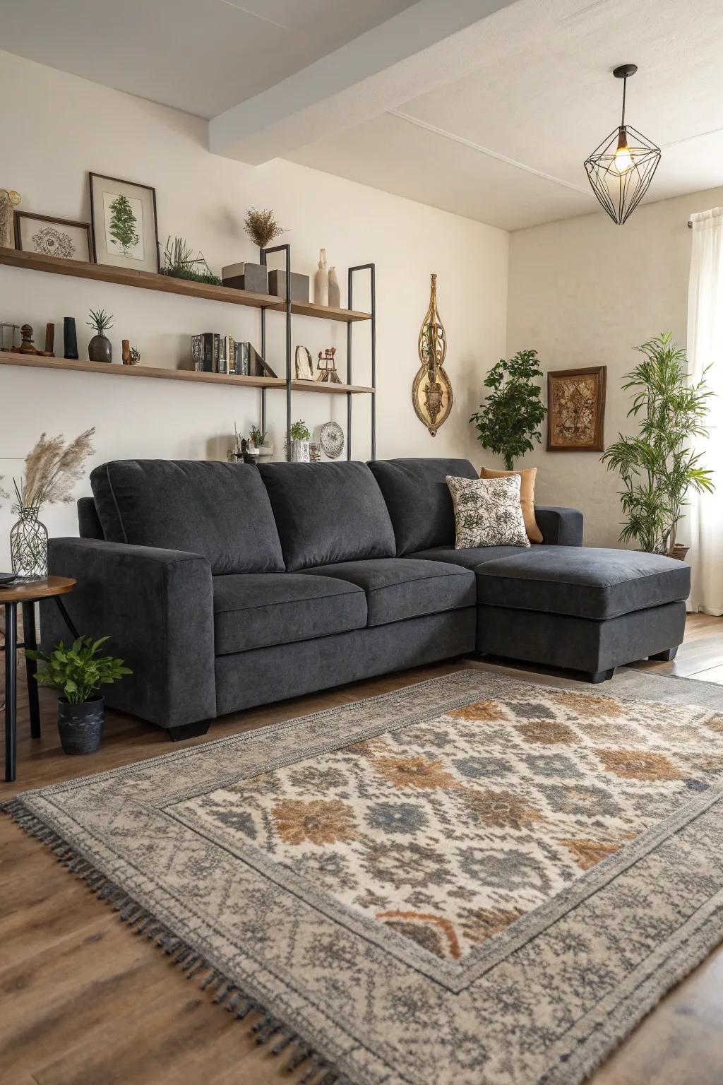 A floor covering can help define and anchor your space.