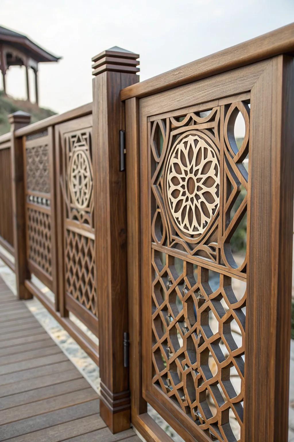 Elevate your outdoor space with a deck gate that doubles as a work of art.