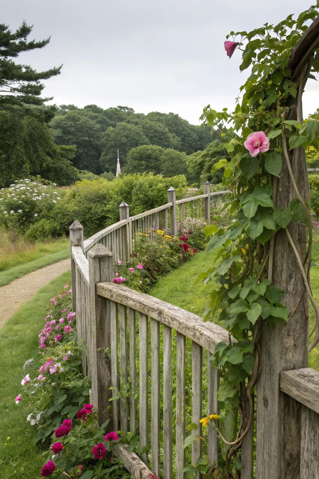 Gentle bends bestow a vibrant nuance to fence design.