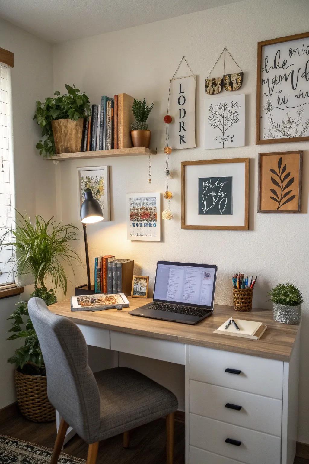 Wall art is the perfect way to personalize your workspace.