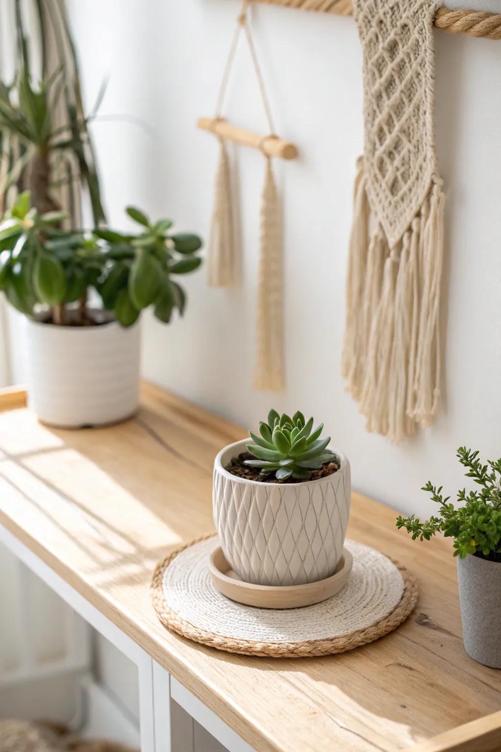 Elevate your coffee nook with a touch of greenery and minimalist charm. 🌿 #ScandiBoho #CoffeeBarInspo