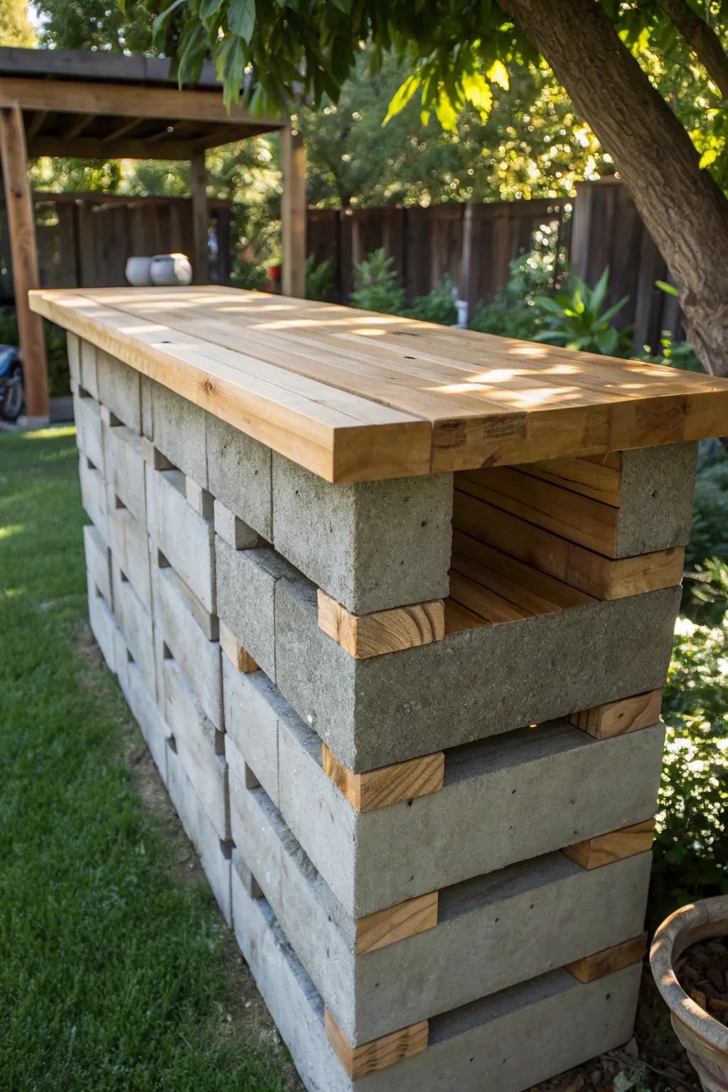 Craft Your Perfect Outdoor Escape with a Concrete Block Bar
