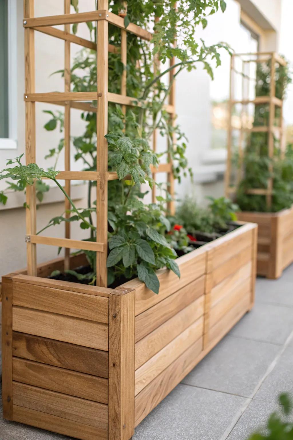 Elevate your garden with a stylish trellis planter box – where simplicity meets natural beauty.